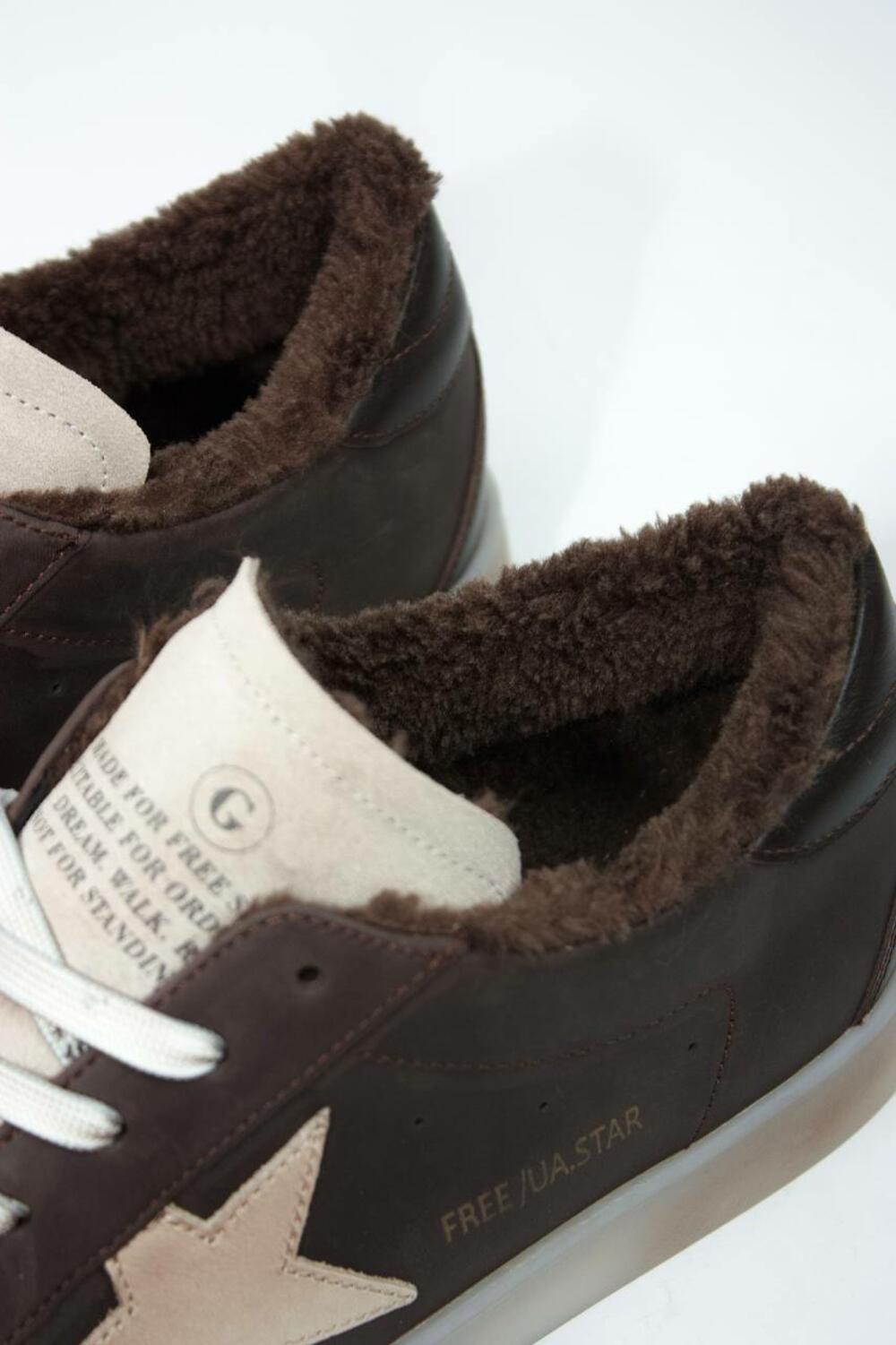 Кеди Зірка з потертостями, 2503.77215217.206, ХУТРО коричневий, 41