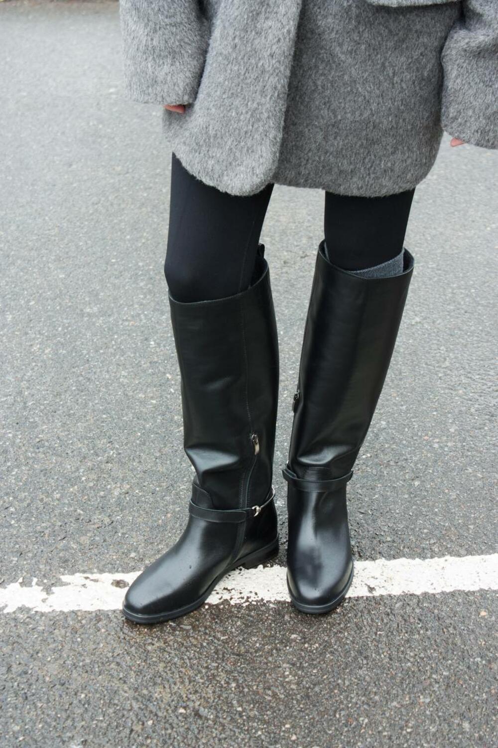 Чоботи Ранчо з зйомним ремінцем, ХУТРО чорний, 40