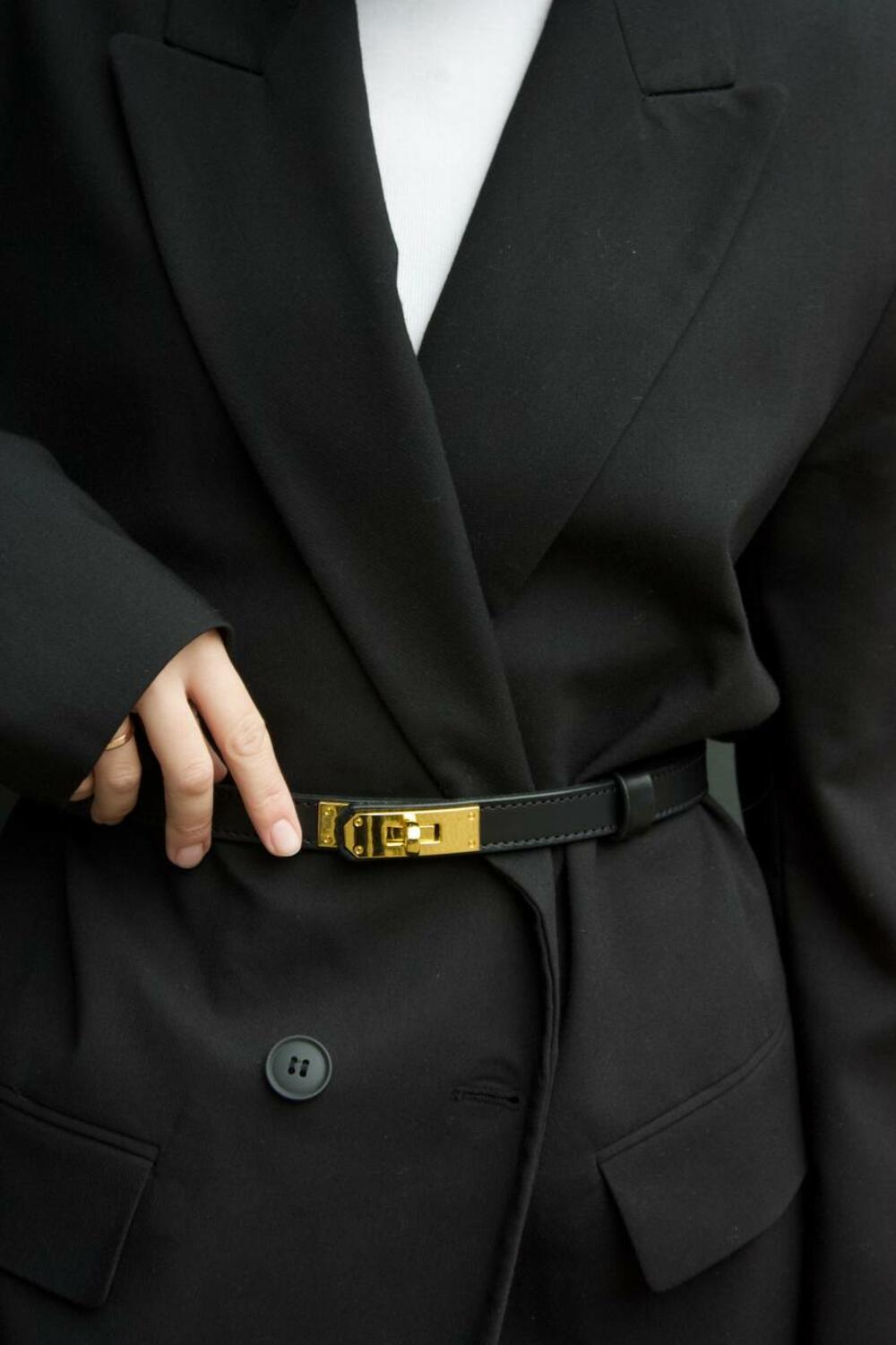 Ремінь “Верона”, золота фурнітура, 1.8 см чорний