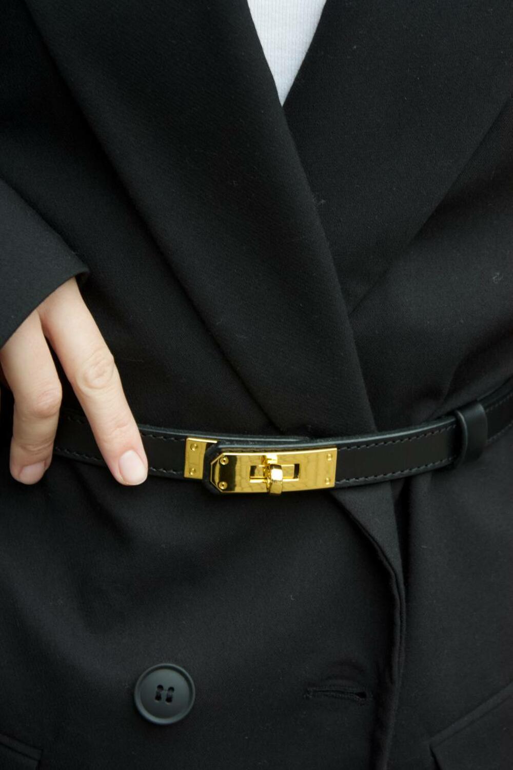 Ремінь “Верона”, золота фурнітура, 1.8 см чорний