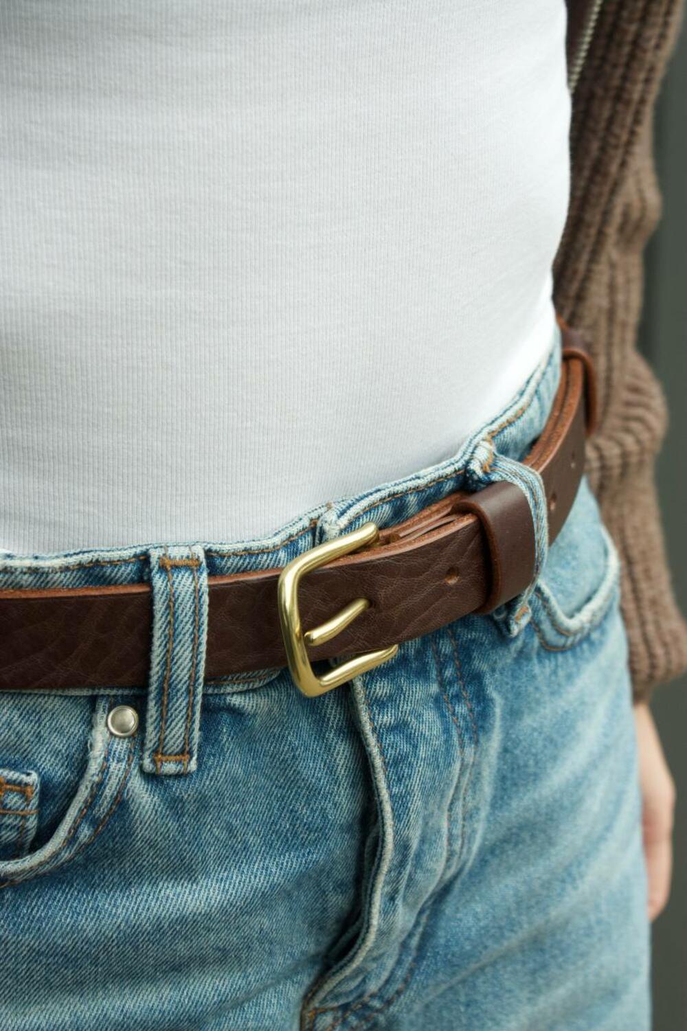 Ремінь класичний “Модена”, 2.5 см Шоколад