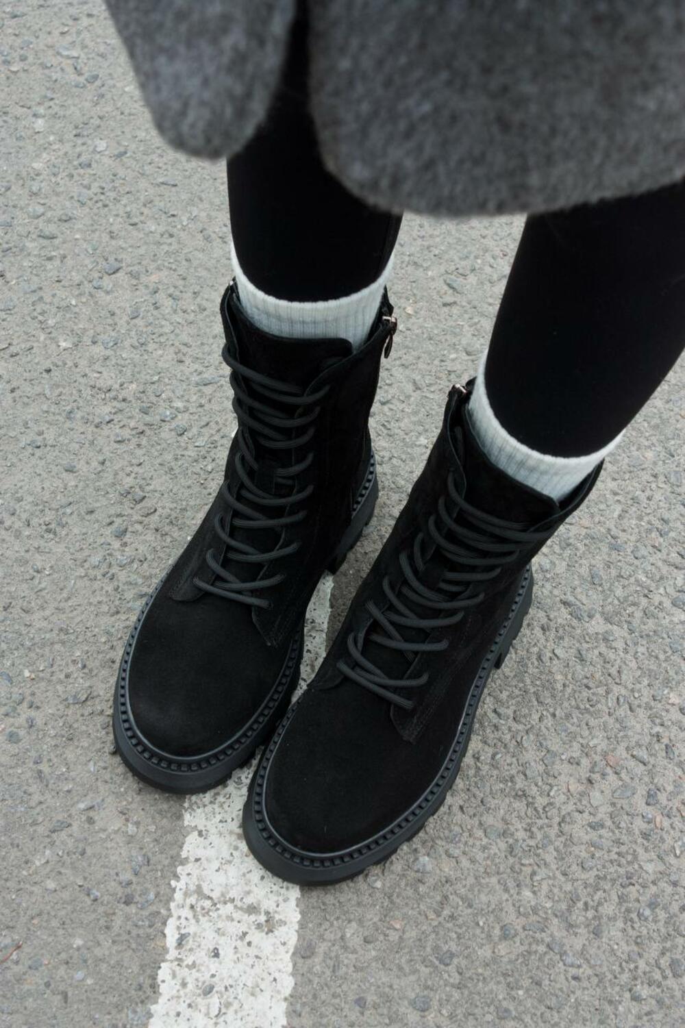 Черевики Поліна зі шнурівкою, 2525 чорний, 40