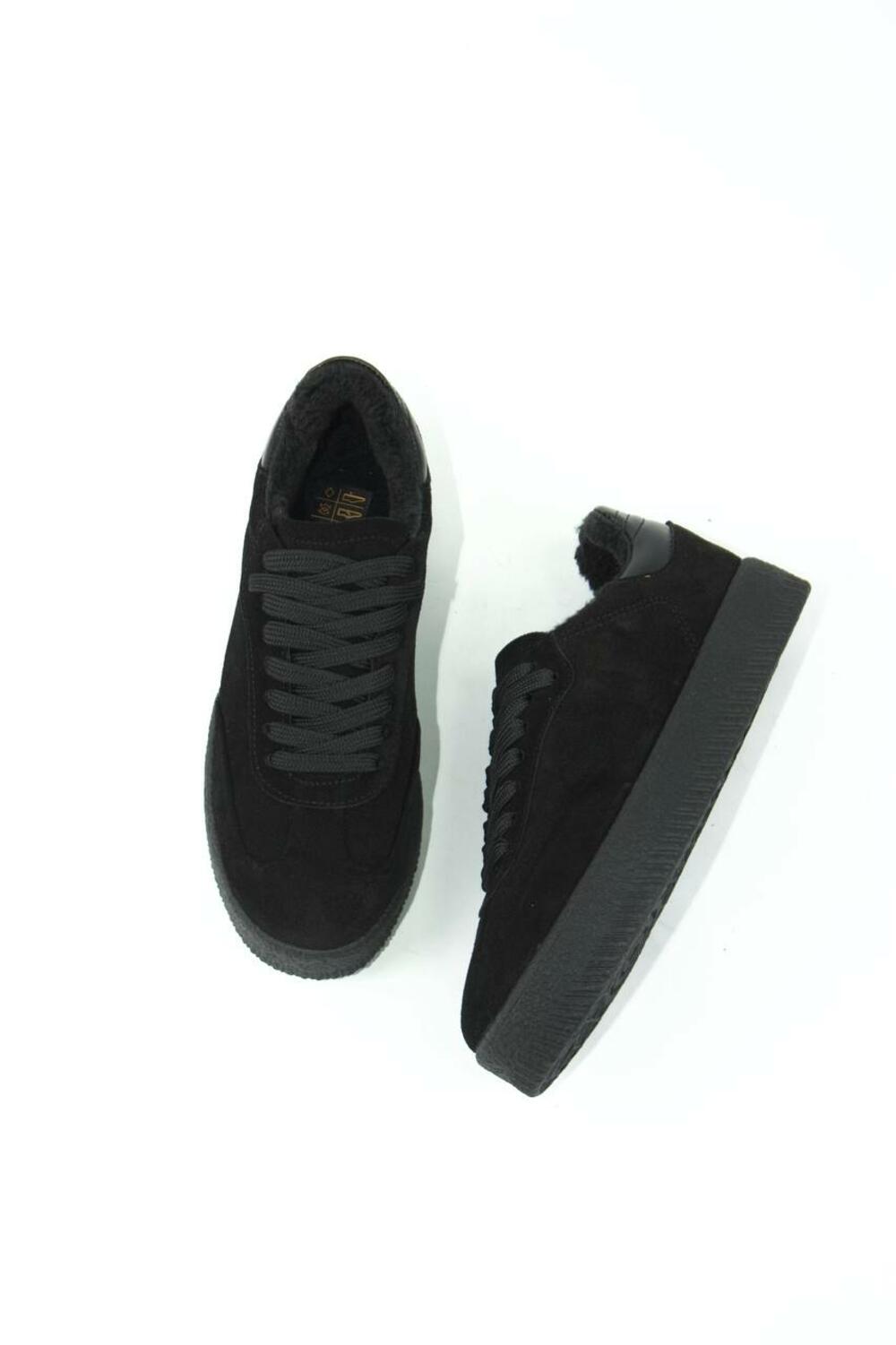 Кеди класичні на підвищеній підошві, Т-5/2-21413, ХУТРО чорний, 37