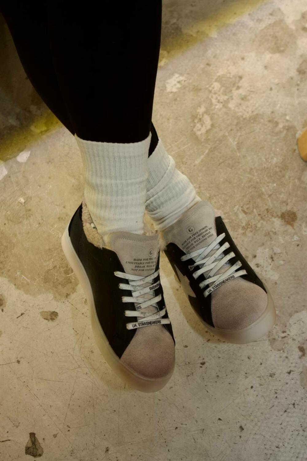 Кеди Зірка з потертостями, 2503.7721421.206, ХУТРО чорний, 40