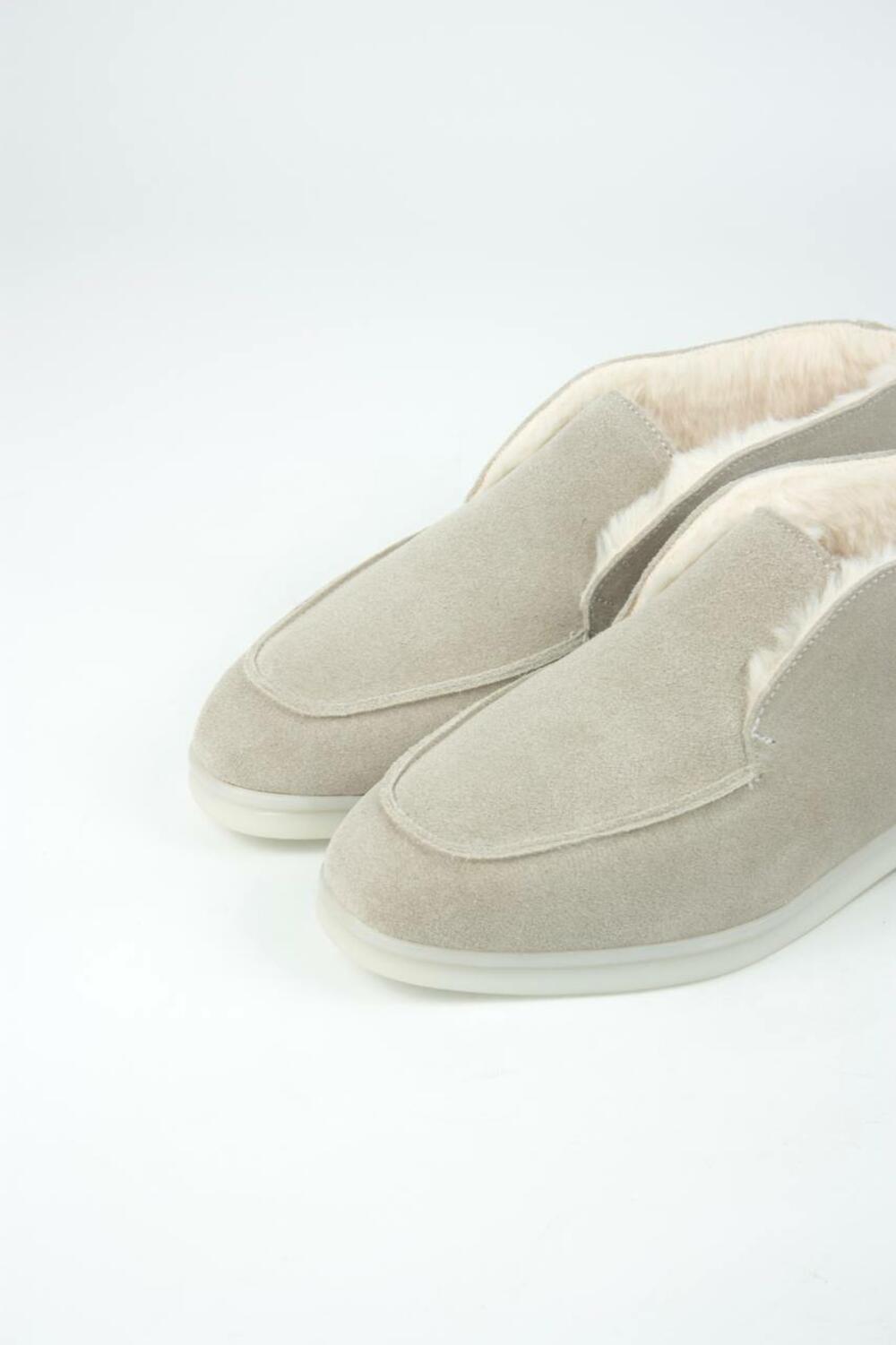 Лофери високі натуральні «Хіларі», ХУТРО, T0224 айворі, 40