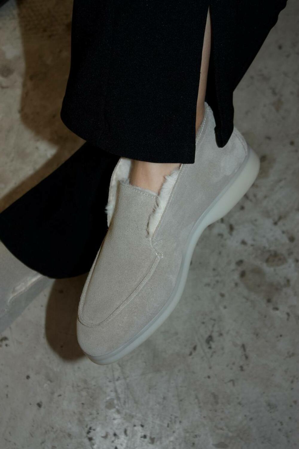 Лофери високі натуральні «Хіларі», ХУТРО, T0224 айворі, 40