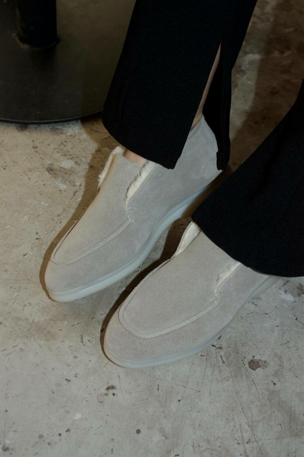 Лофери високі натуральні «Хіларі», ХУТРО, T0224 айворі, 40