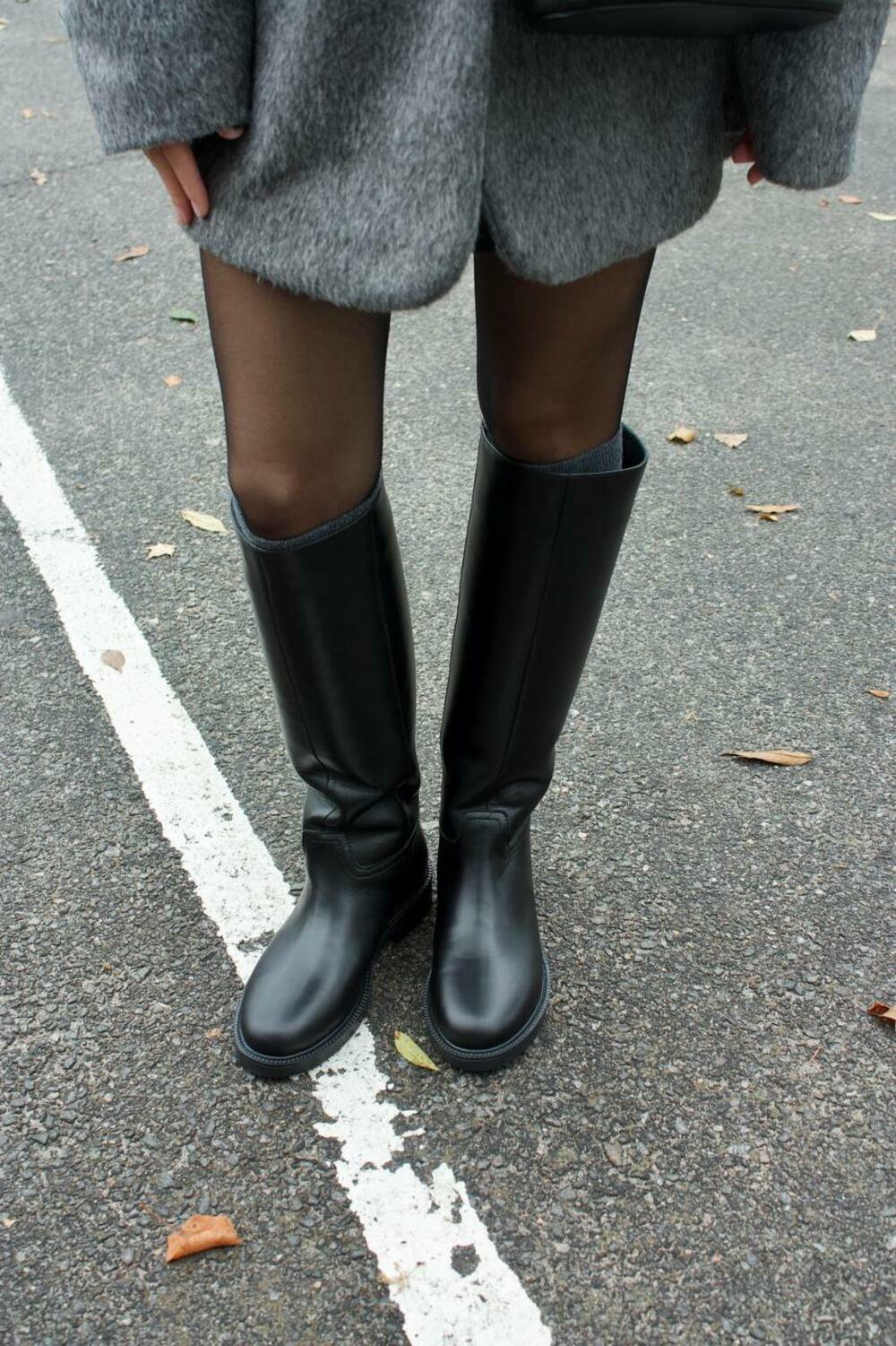 Чоботи-труби класичні, ЗИМА, 619 чорний, 36