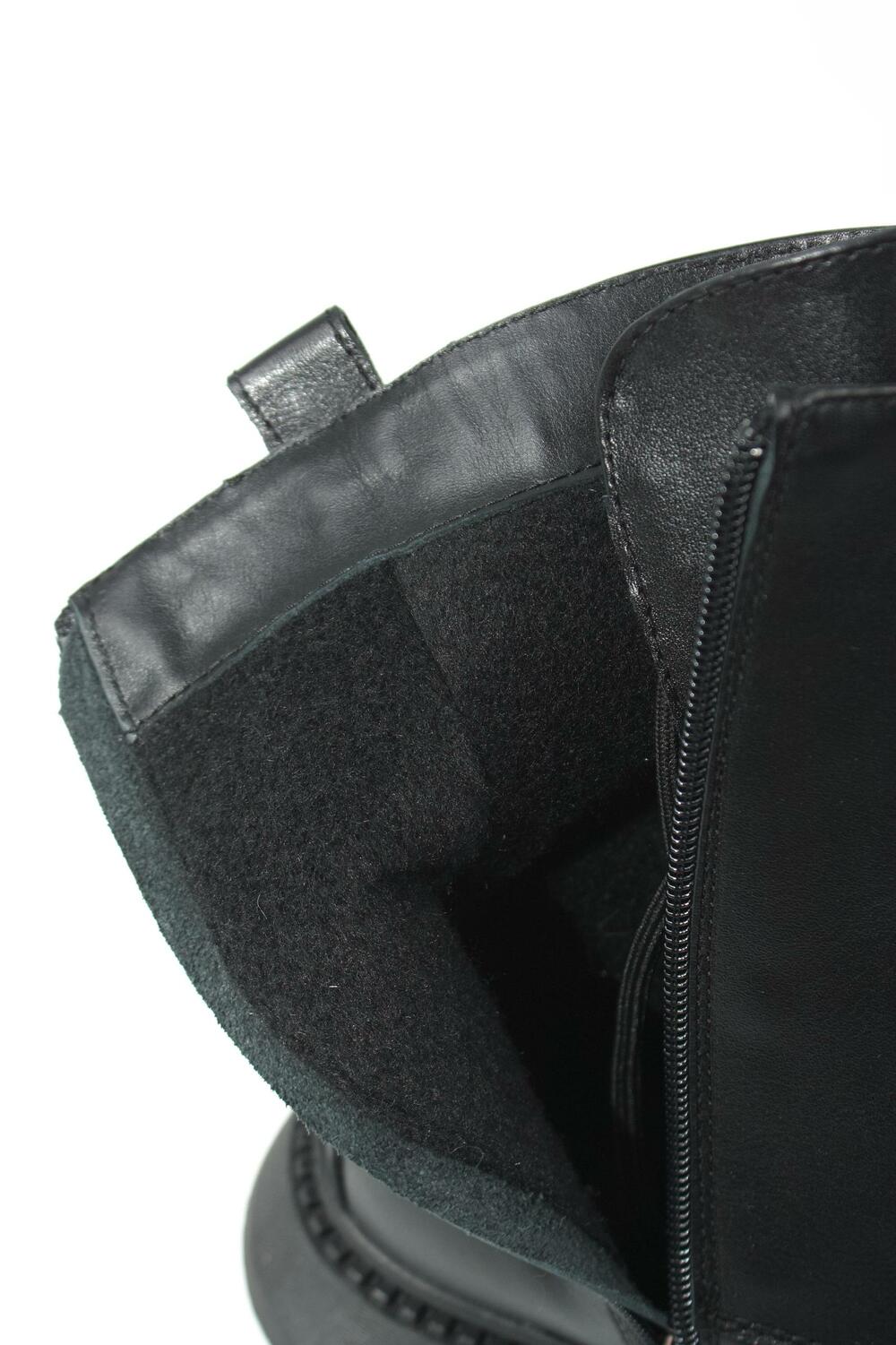 Черевики Поліна зі шнурівкою, ШКІРА, 2525 чорний, 37