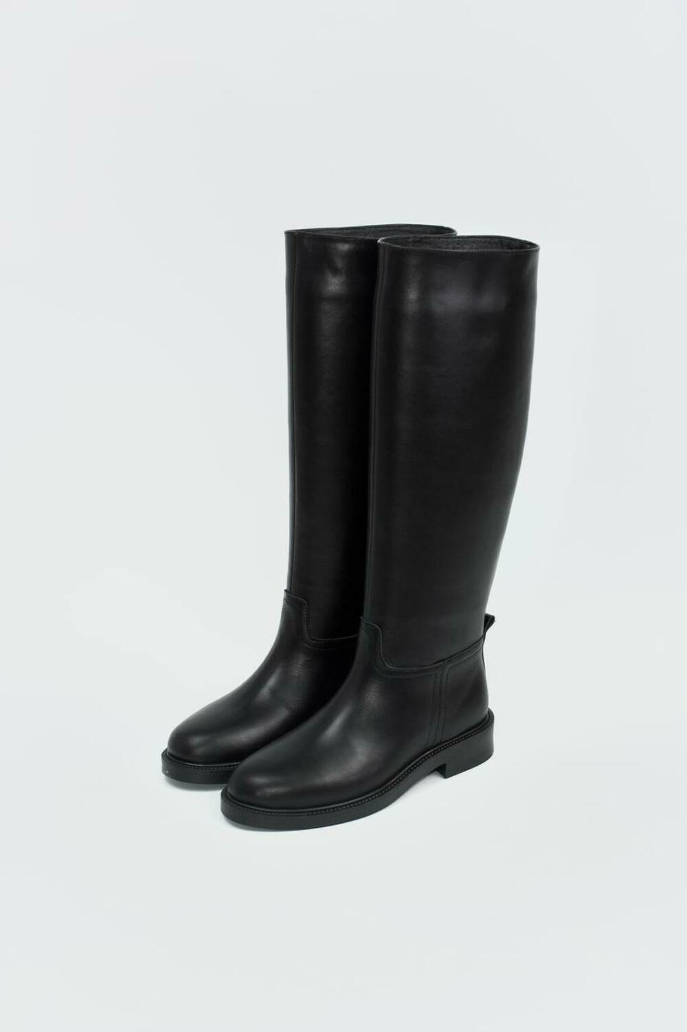 Чоботи-труби класичні, ЗИМА, 619 чорний, 36