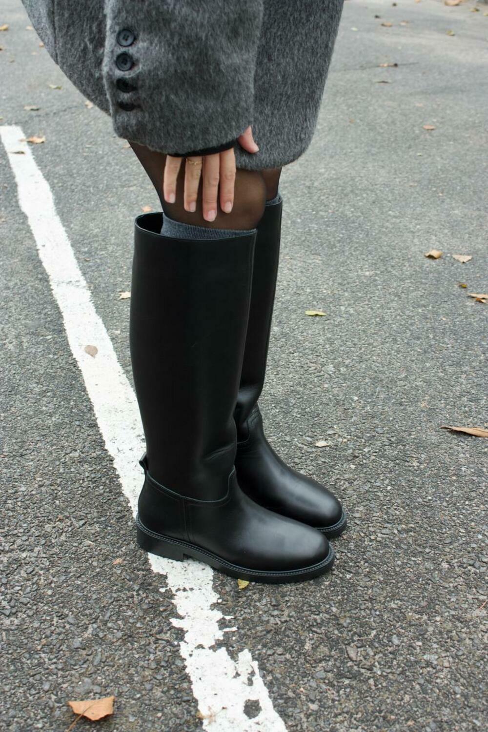 Чоботи-труби класичні, ЗИМА, 619 чорний, 36