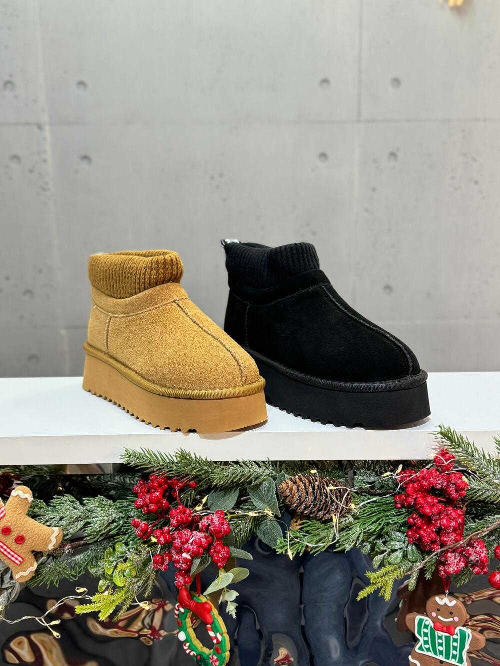 Угги з панчохою на платформі, UG390-3 кемел, 41