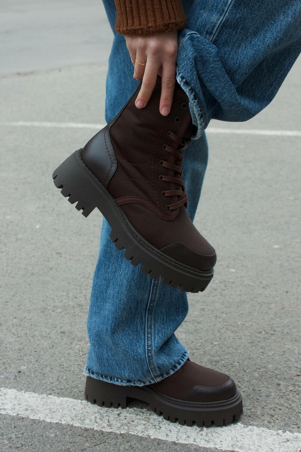 Ботинки Кордура new, хутро+блискавка, B0424/1 Шоколад, 38