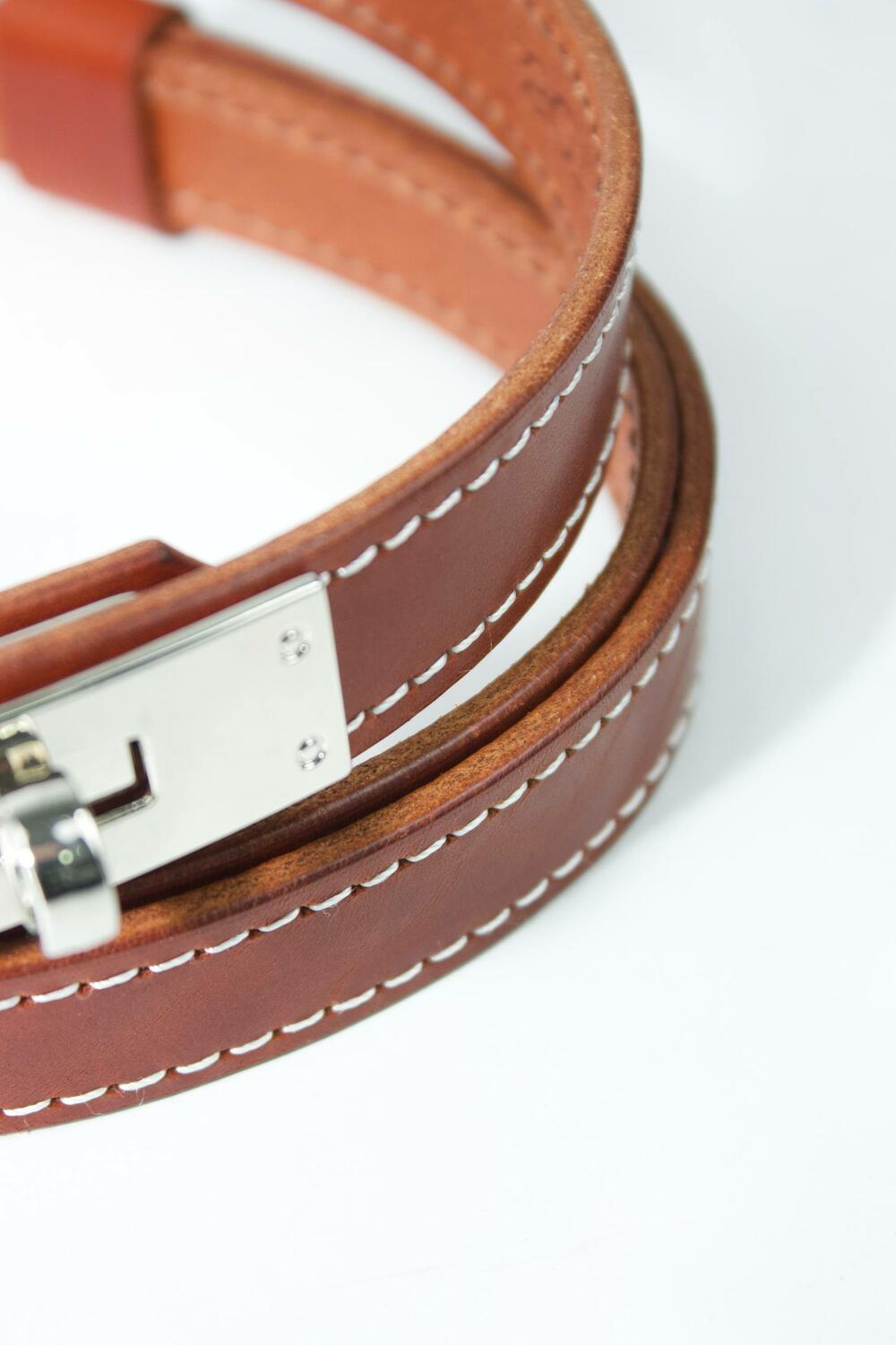 Ремінь “Верона”, срібна фурнітура, 1.8 см коньяк