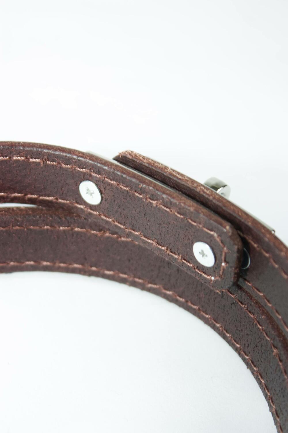 Ремінь “Верона”,  срібна фурнітура, 1.8 см Шоколад