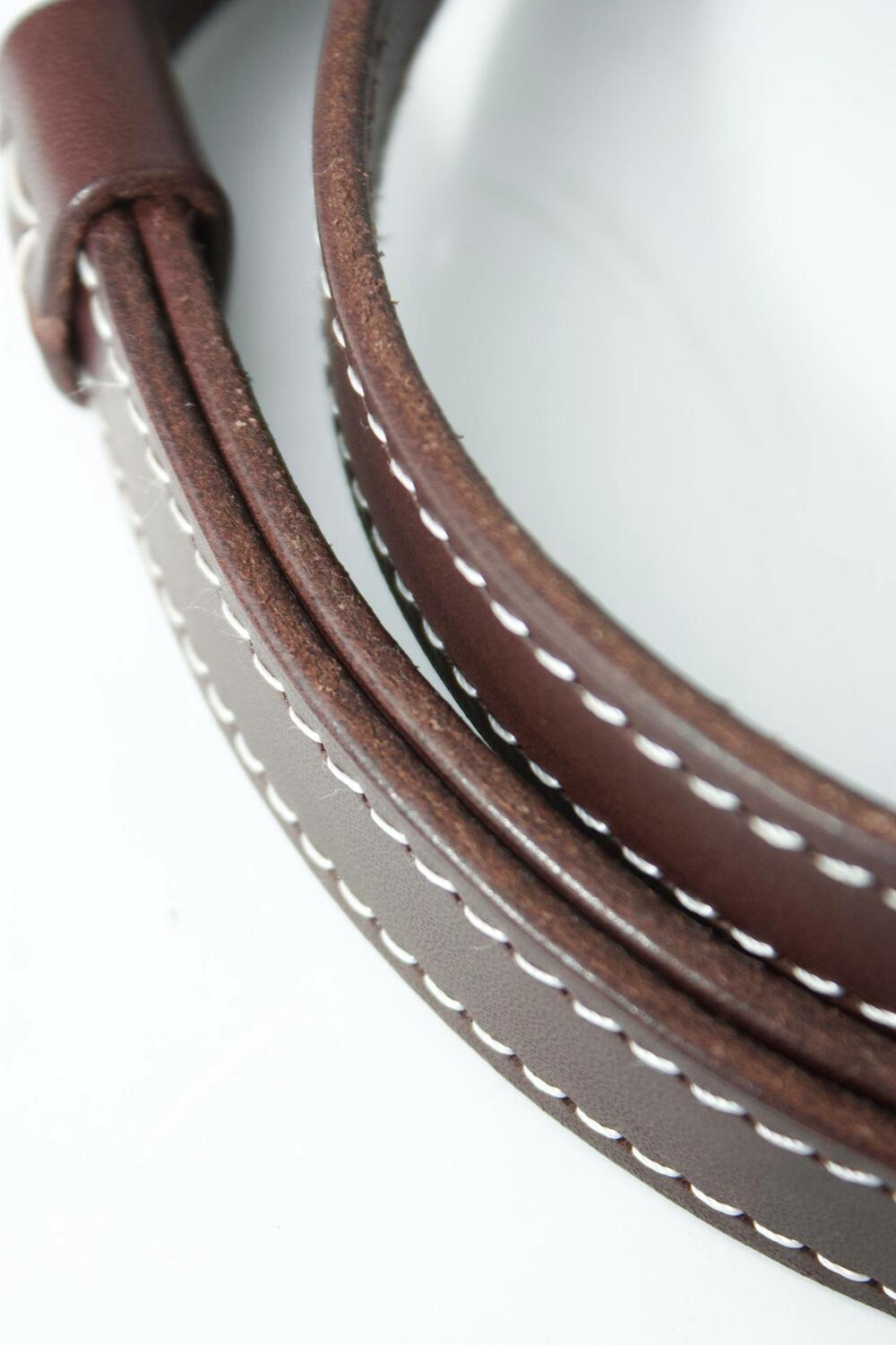 Ремінь “Верона”,  срібна фурнітура, 1.8 см Шоколад