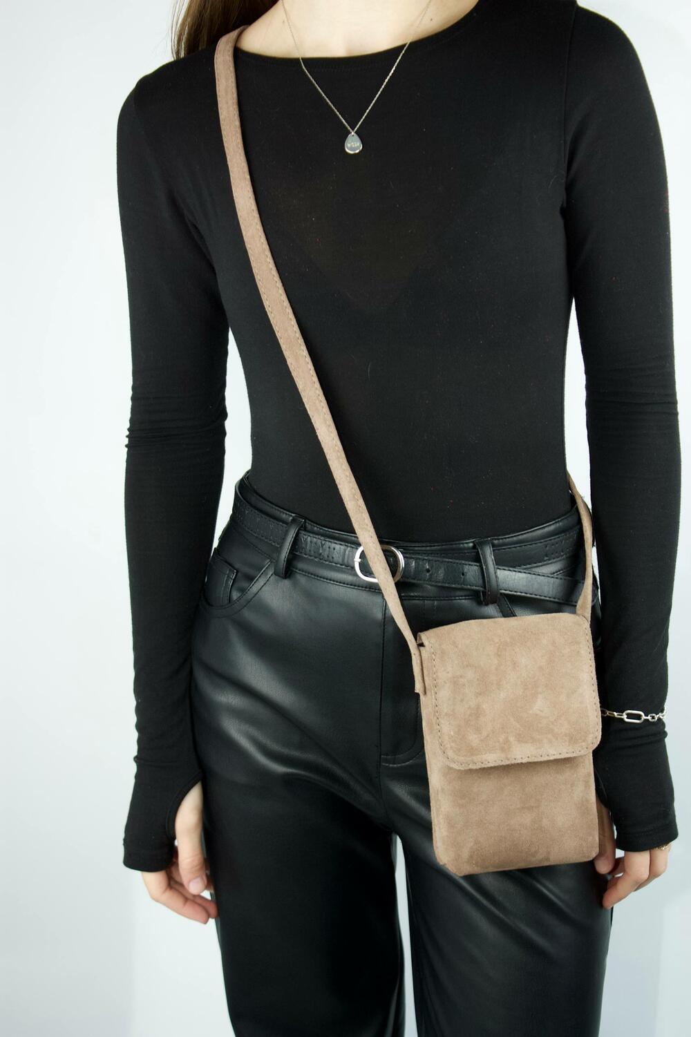 Сумка замшева mini, 1065 версаль кашемір