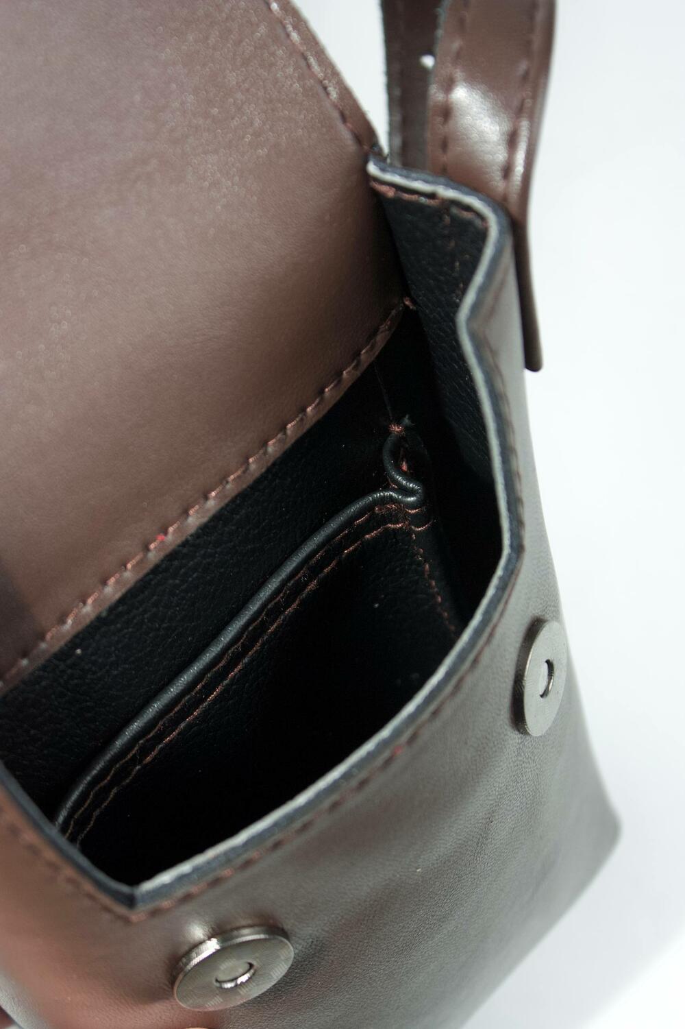 Сумка шкіряна mini, 1065 Шоколад