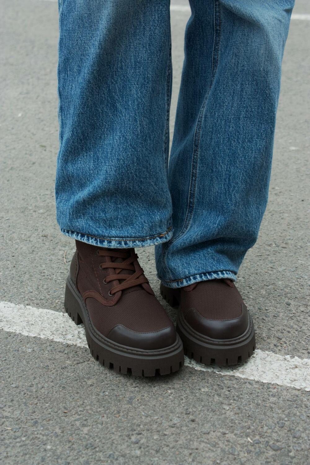 Ботинки Кордура new, шкіра+блискавка, B0424/1 Шоколад, 41