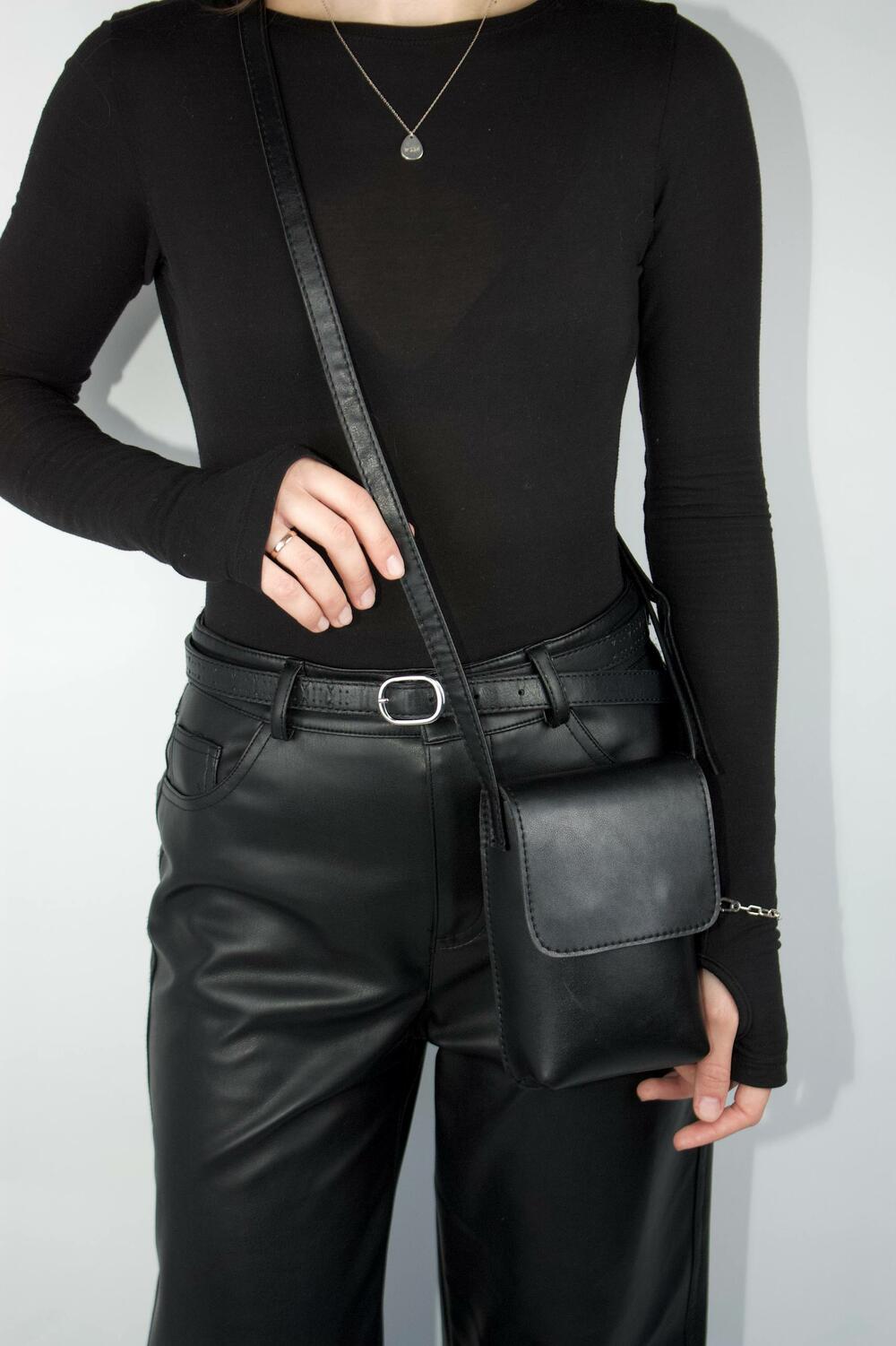 Сумка шкіряна mini, 1065 чорний