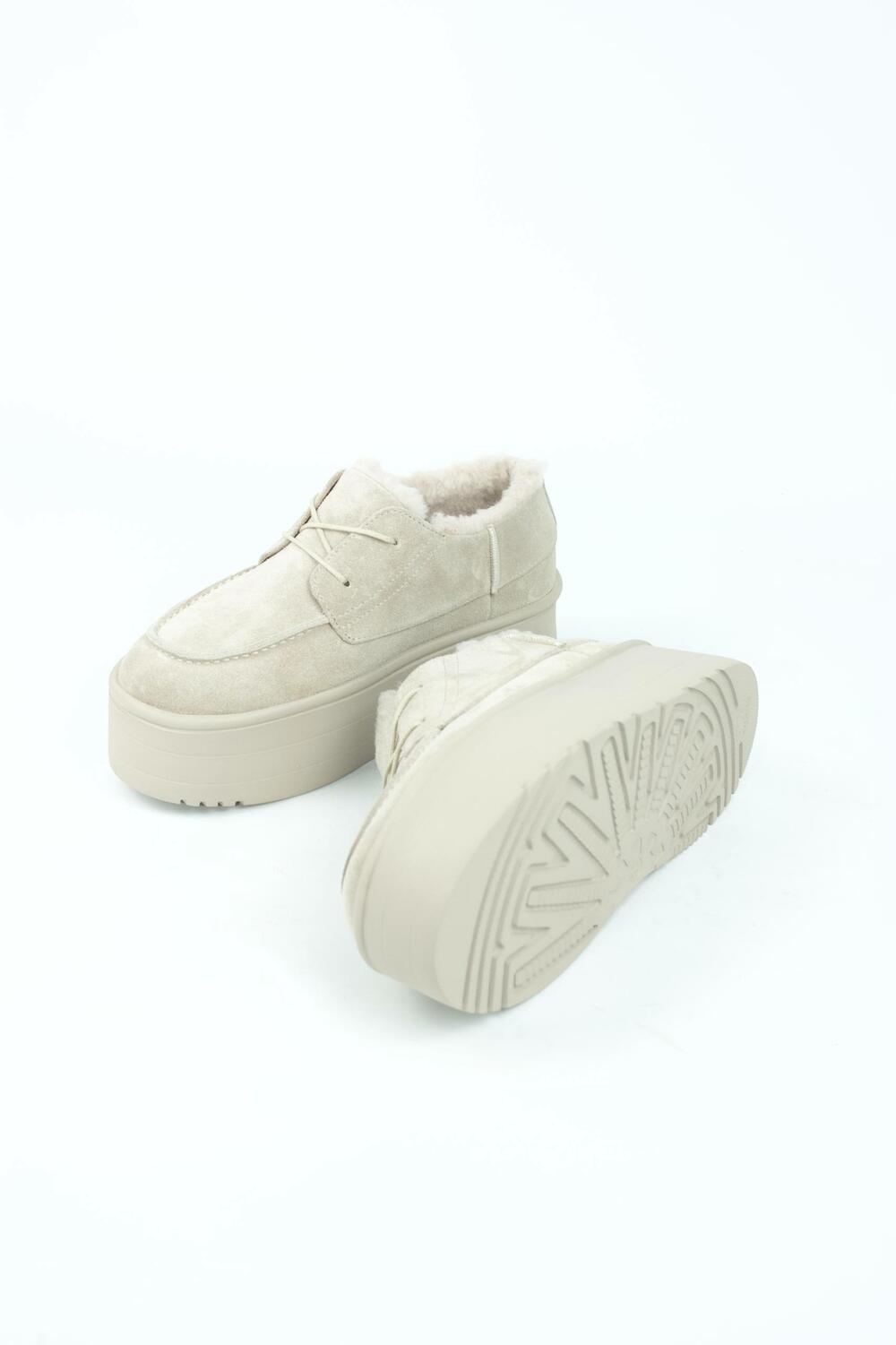 Лофери на платформі, 2343-013, ХУТРО айворі, 40