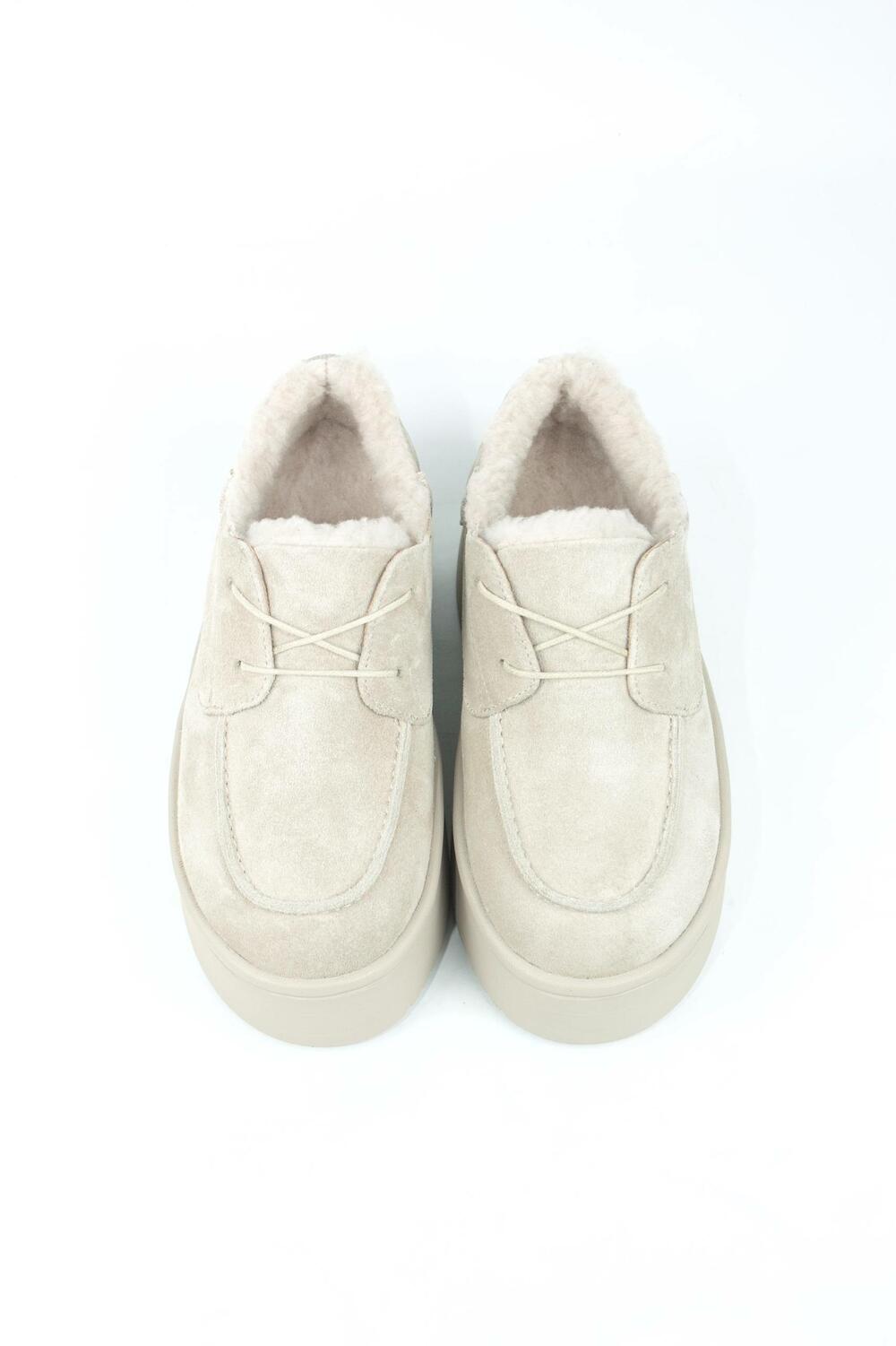 Лофери на платформі, 2343-013, ХУТРО айворі, 40