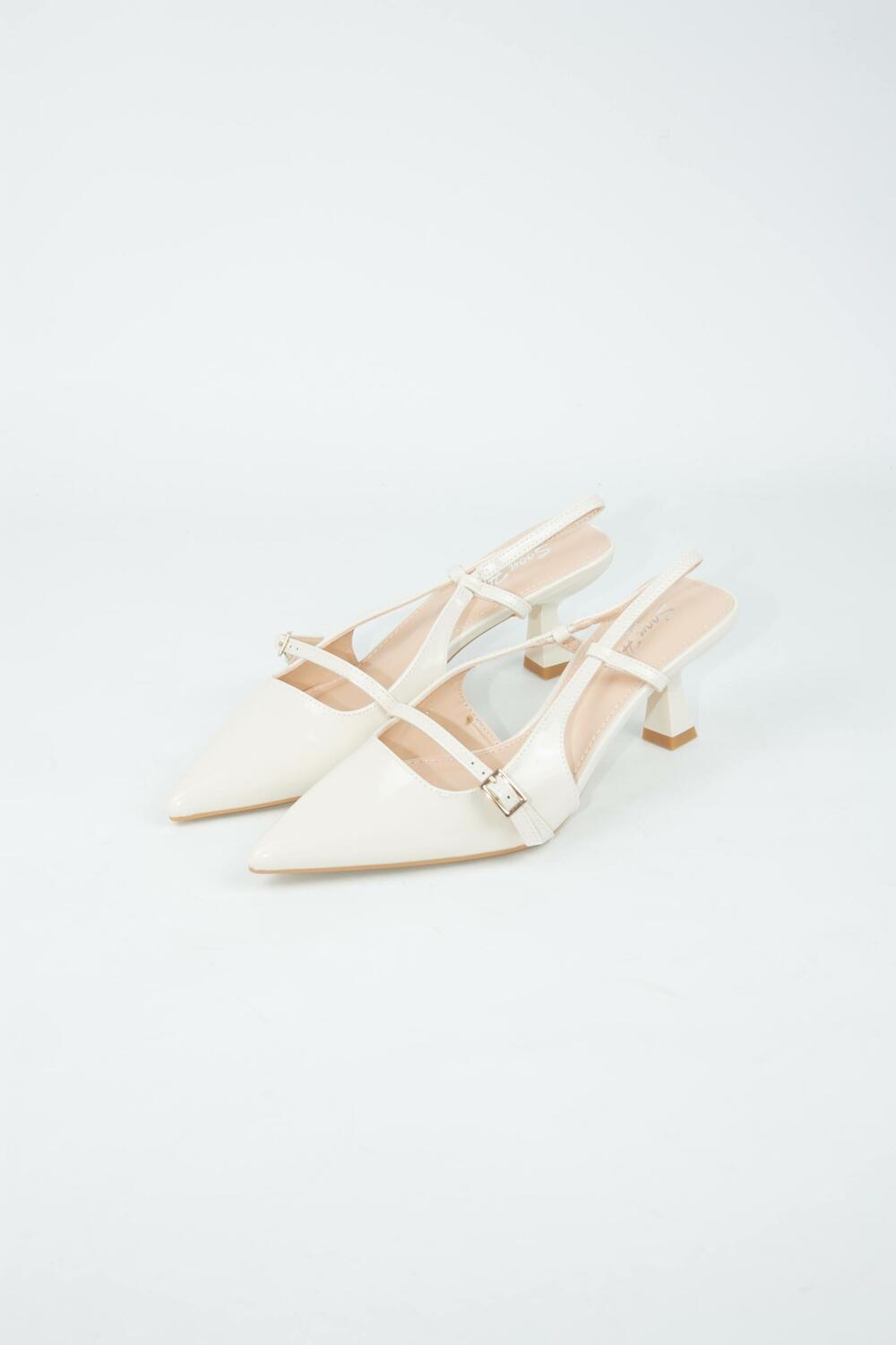 Слінгбеки лакові, 1 ремінець, молочний, G87 молочний, 39