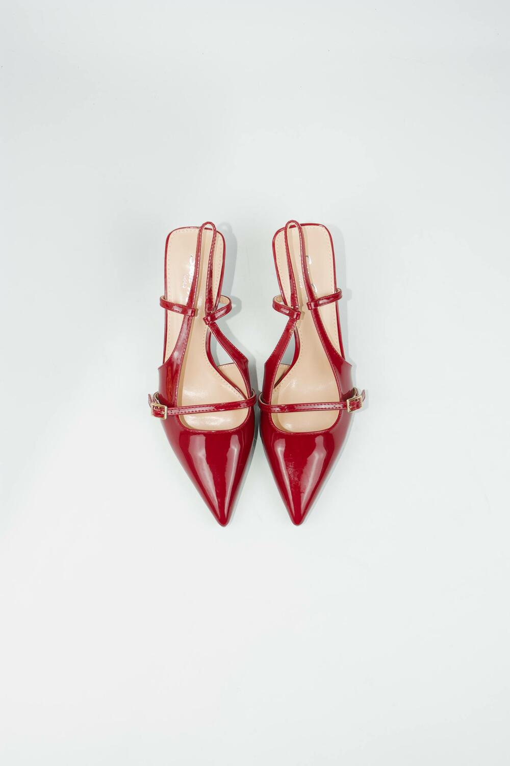 Слінгбеки лакові, 1 ремінець, G87 бордо, 39