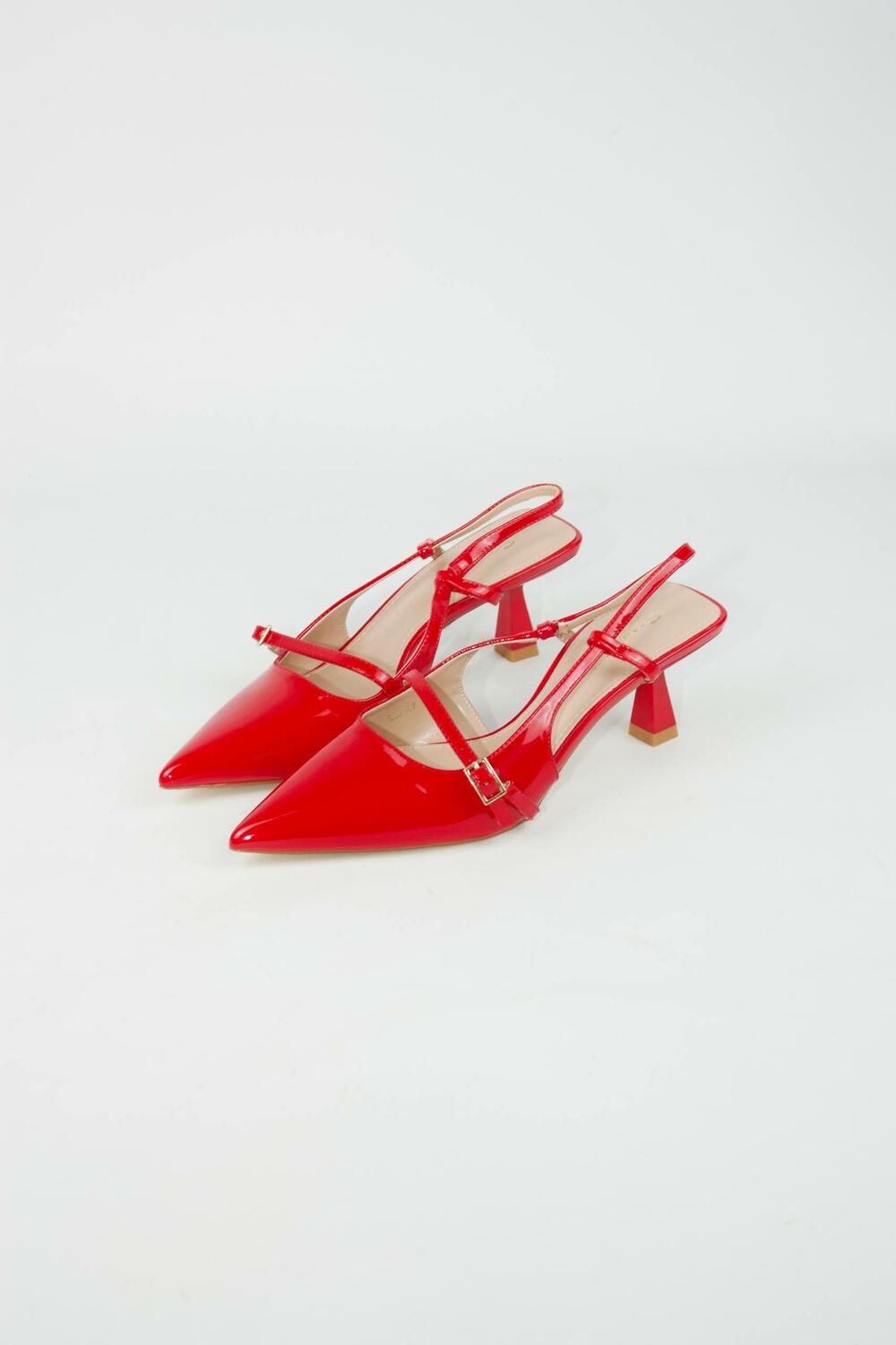 Слінгбеки лакові, 1 ремінець, червоний, G87 червоний, 38