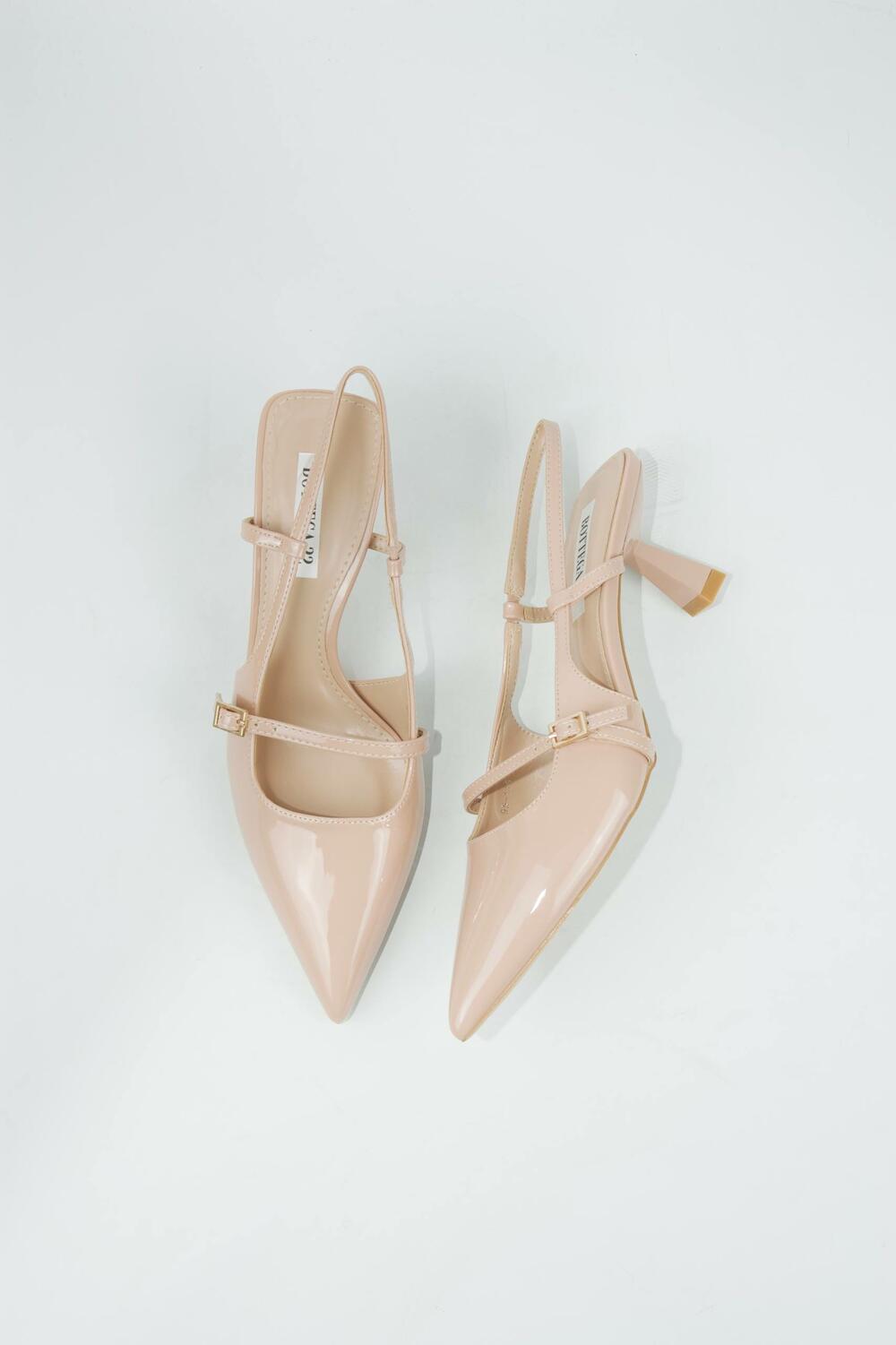 Слінгбеки лакові, 1 ремінець, G87 беж, 37