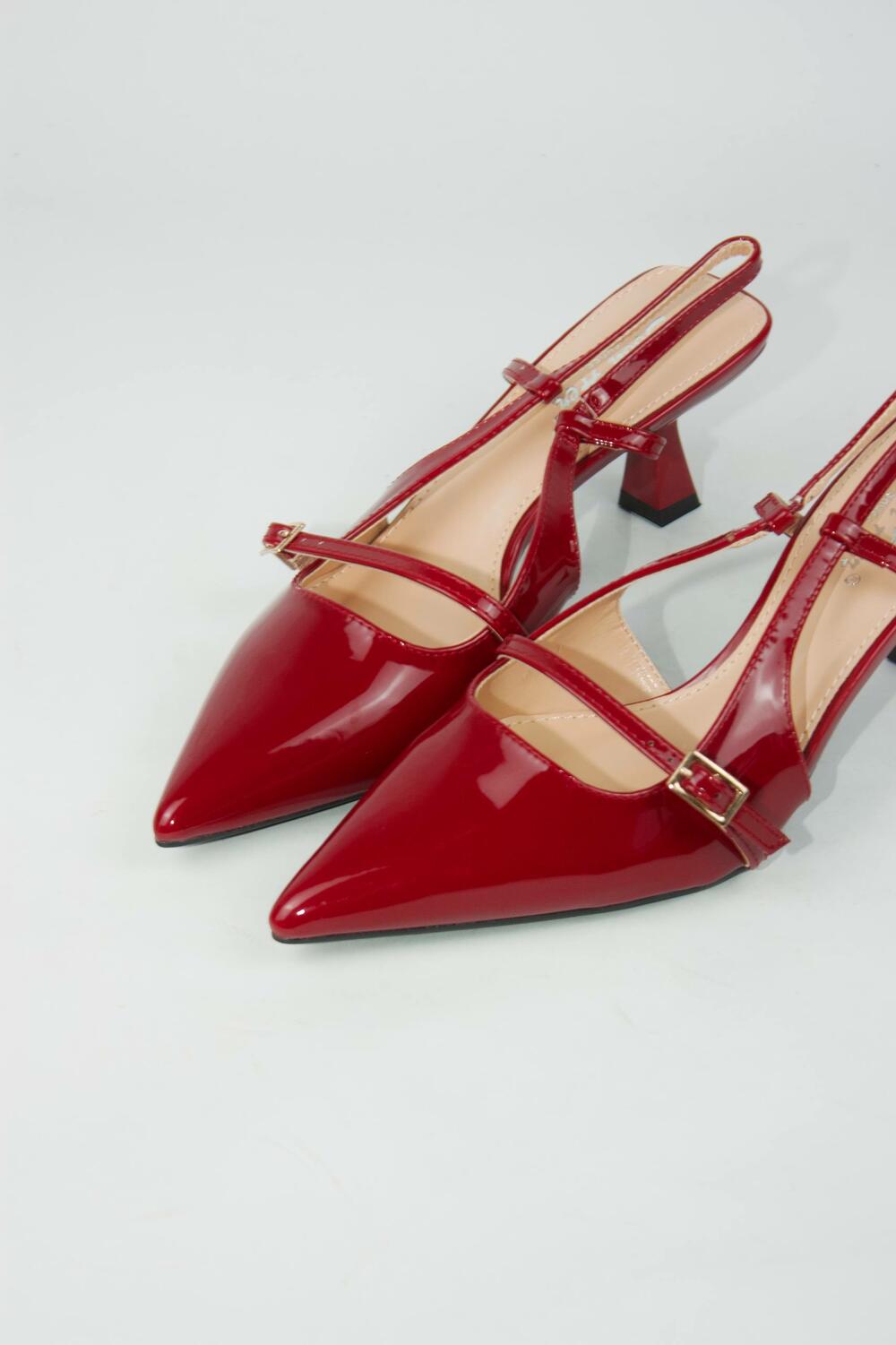 Слінгбеки лакові, 1 ремінець, G87 бордо, 39