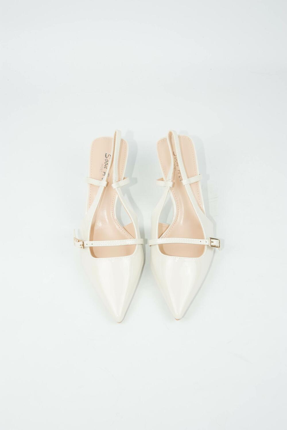 Слінгбеки лакові, 1 ремінець, молочний, G87 молочний, 38