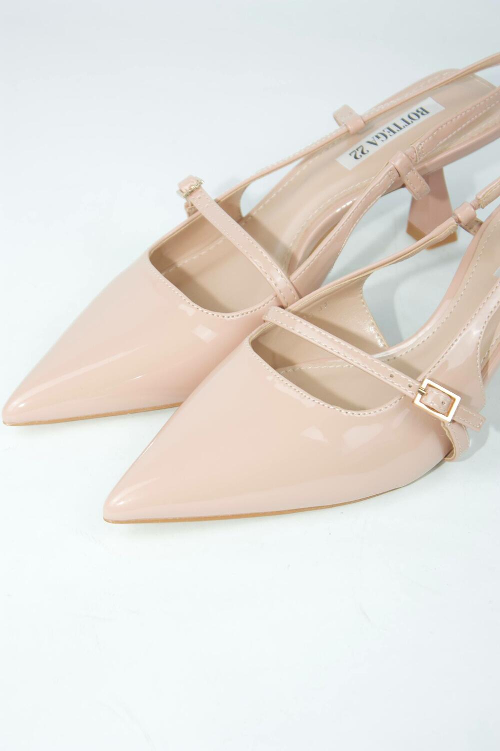 Слінгбеки лакові, 1 ремінець, G87 беж, 39