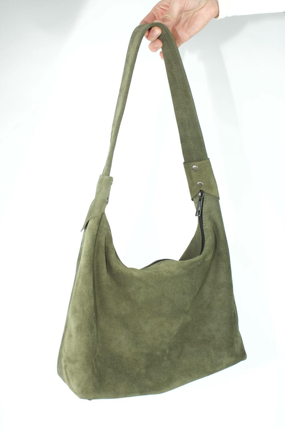 Сумка Аляска, замша олива