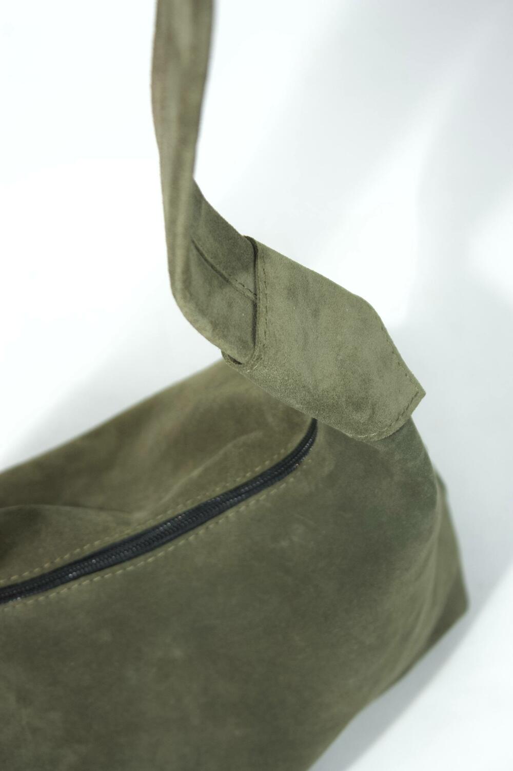 Сумка Аляска, замша олива