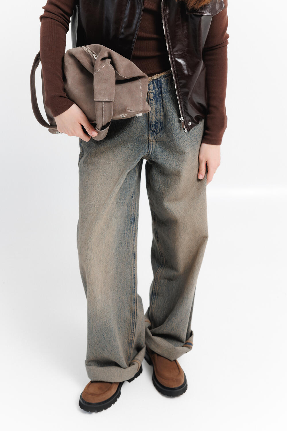 Сумка Аляска, замша таупе