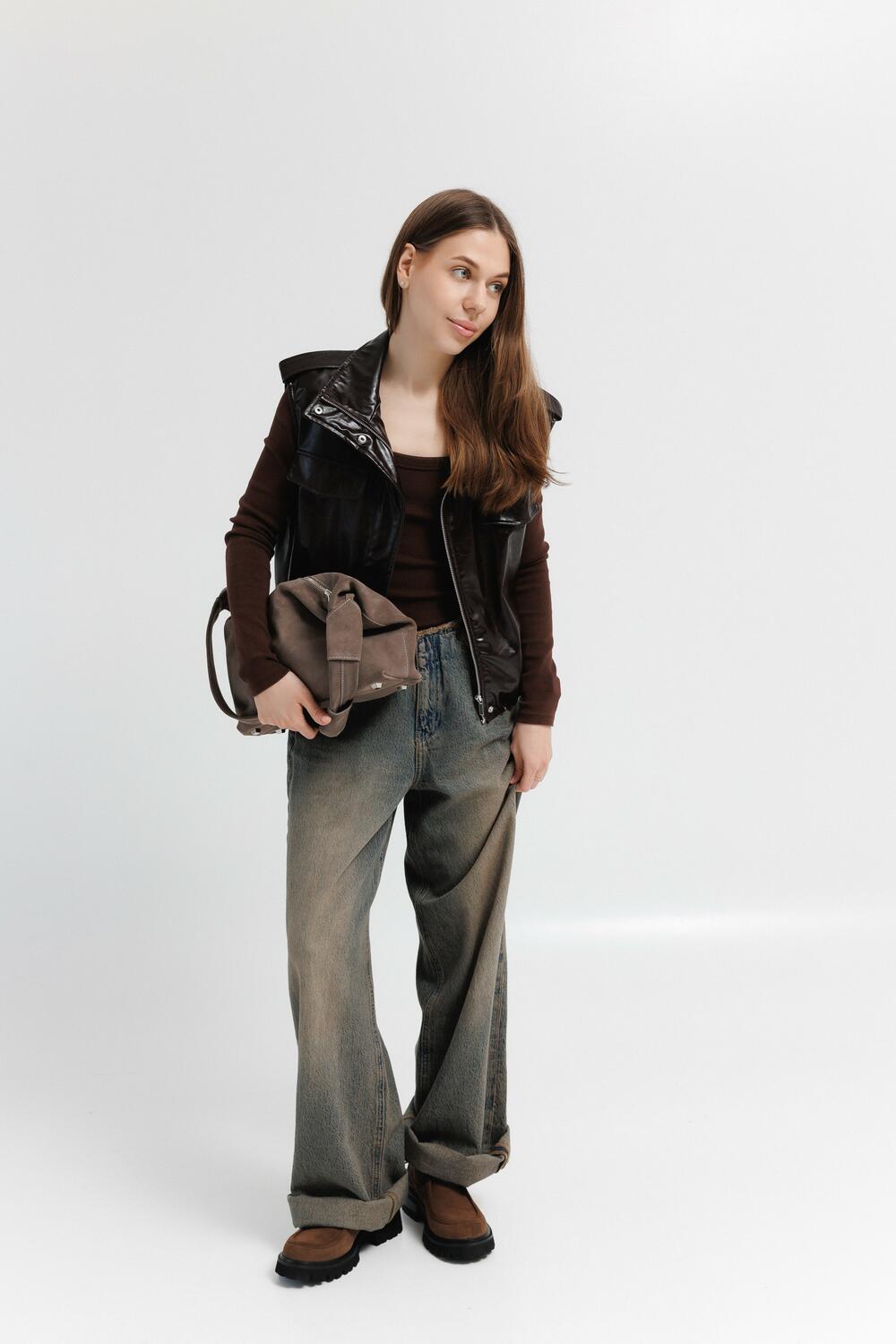 Сумка Аляска, замша таупе