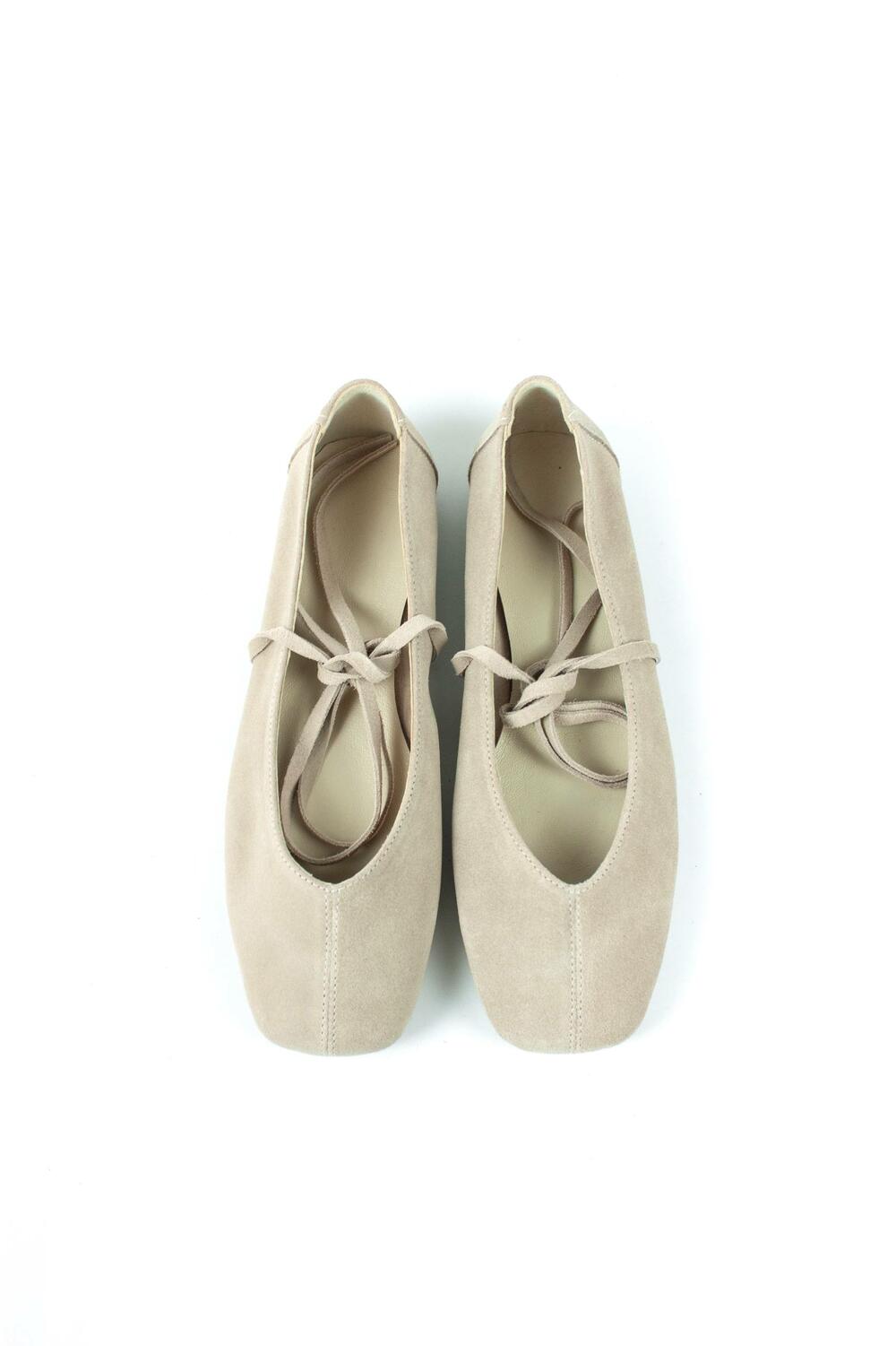 Балетки з квадратним носиком та зав'язками, ЗАМША, 4035 