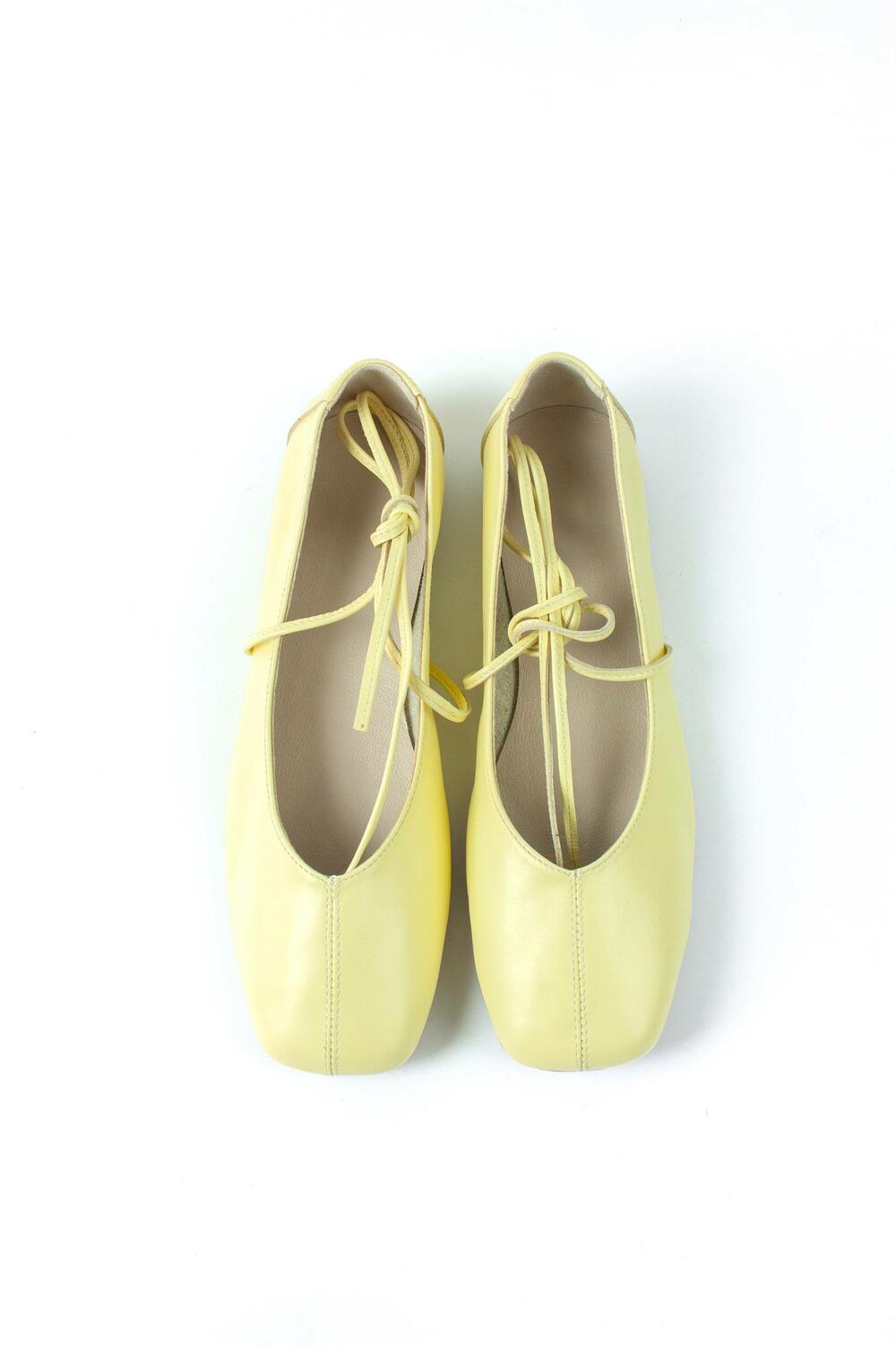 Балетки з квадратним носиком та зав'язками, ШКІРА, 4035 