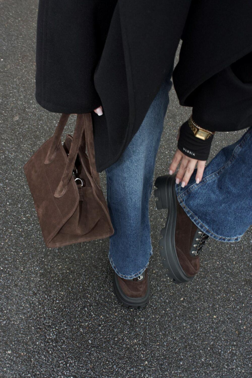 Черевики Коннор, хутро Шоколад, 41