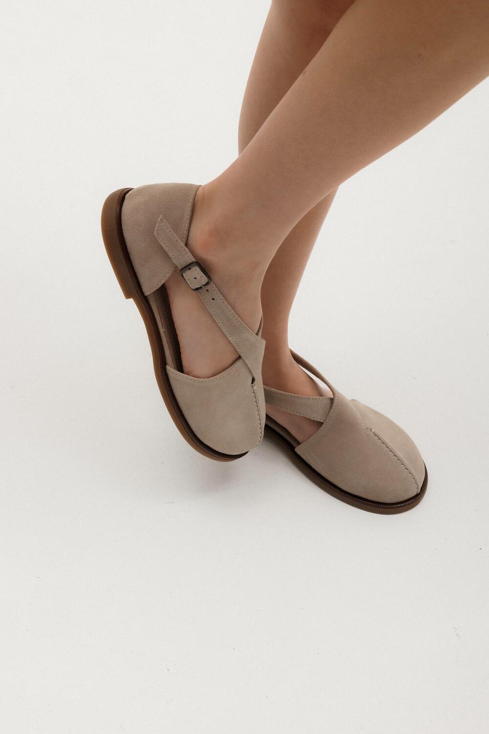 Закриті босоніжки замшеві, Т-25-0079 кава, 40