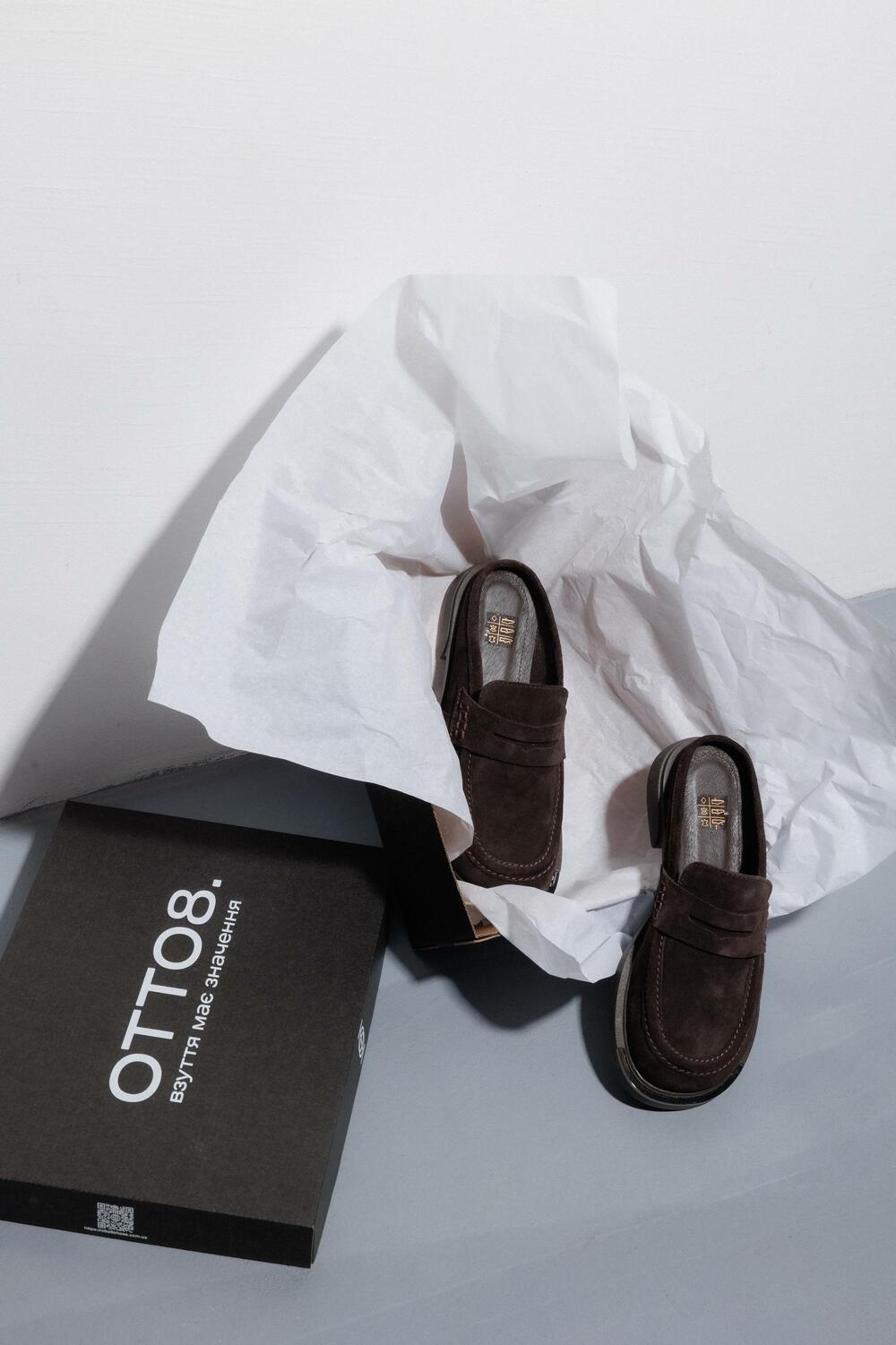 Клоги з металевим аксесуаром, Л-7-клог Шоколад, 40