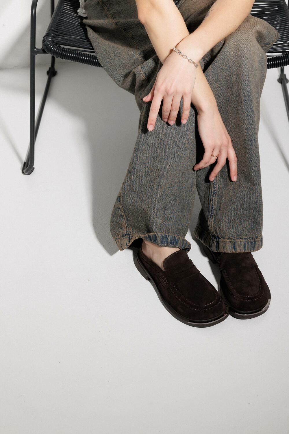 Клоги з металевим аксесуаром, Л-7-клог Шоколад, 40