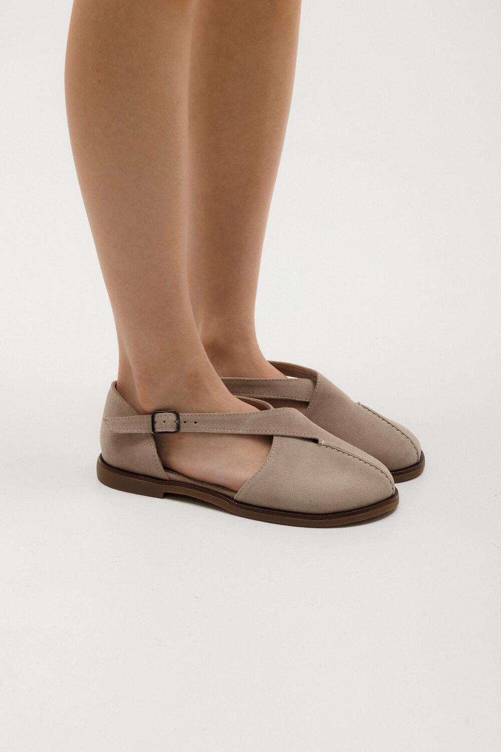 Закриті босоніжки замшеві, Т-25-0079 