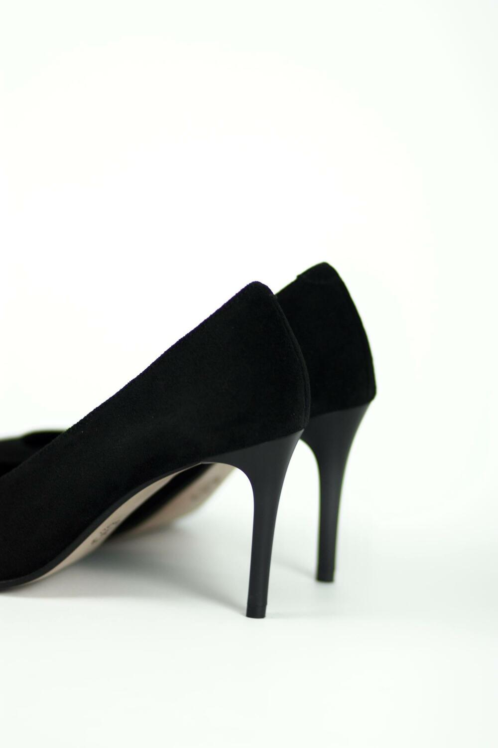 Класичні туфлі-човники замшеві, Т-353-402 чорний, 40