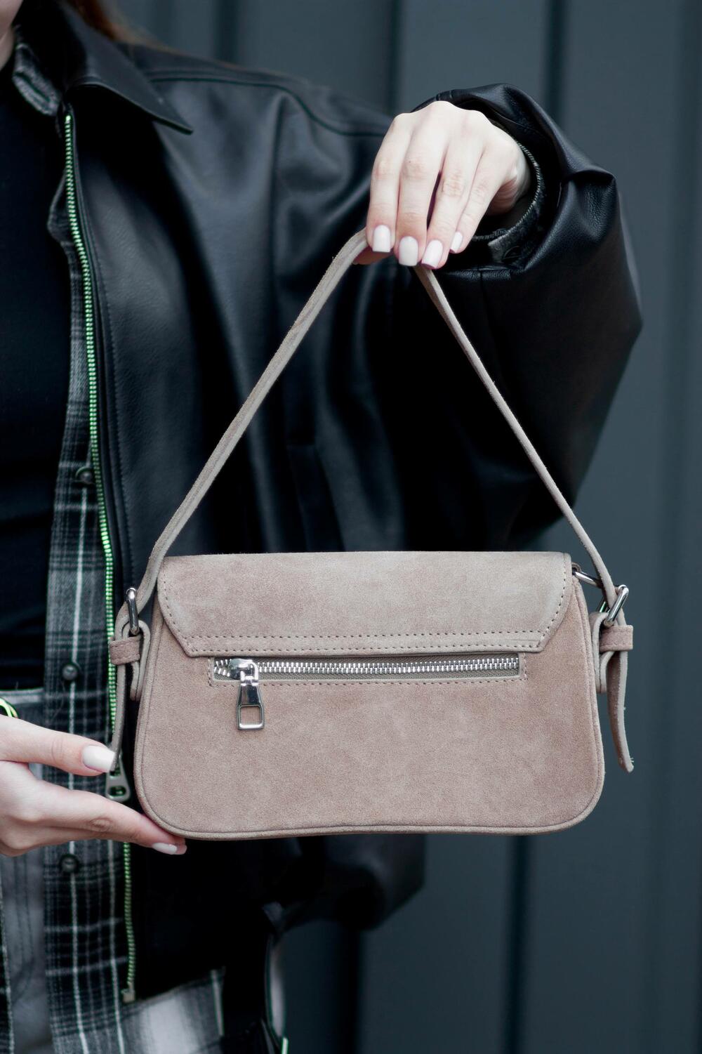 Сумка Лондон, замшева, 1055 кашемір версаль