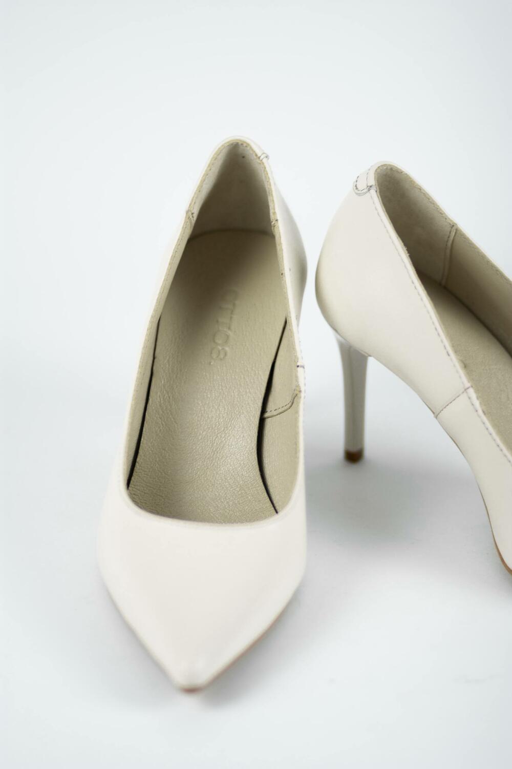 Класичні туфлі-човники шкіярні, Т-353-406 молочний, 40