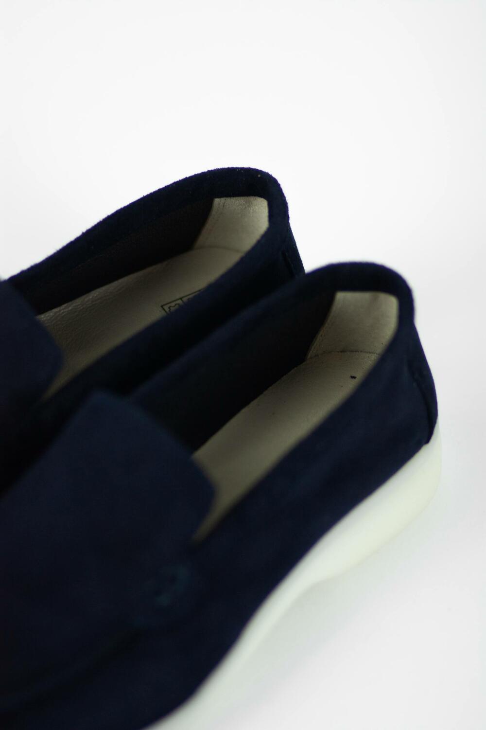 Натуральні лофери "Хіларі", велюр, T0125 темно-синій, 41