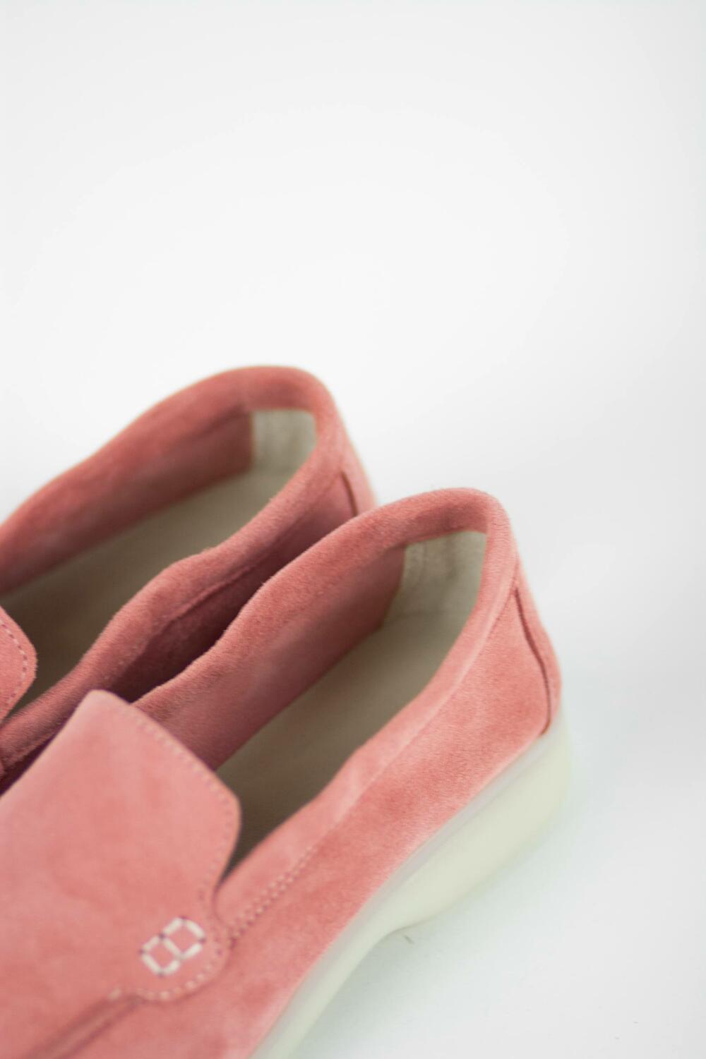 Натуральні лофери "Хіларі", велюр, T0125 рожевий, 39