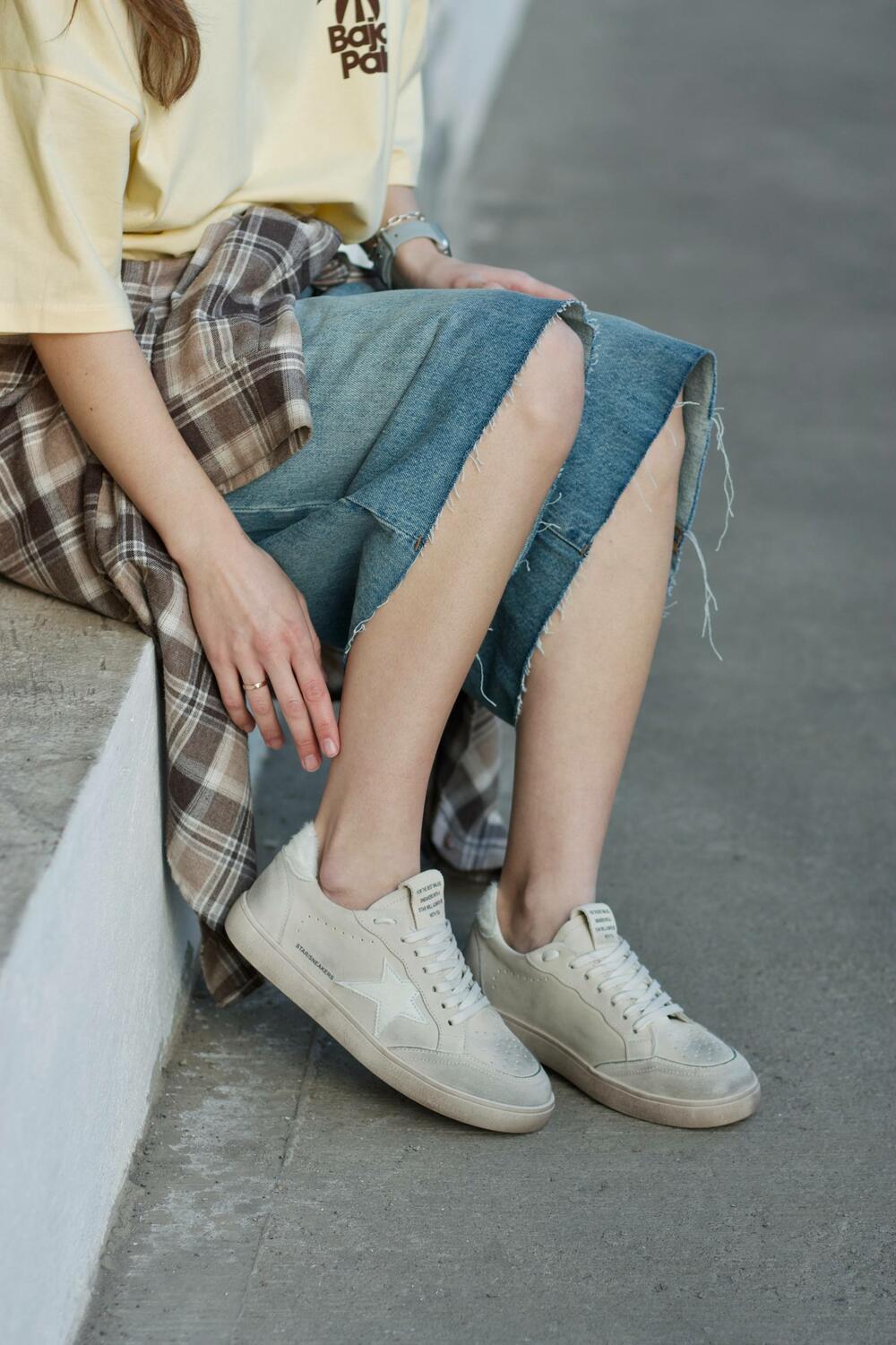 Кеди Зірка, К-10-Емодж молочний, 38